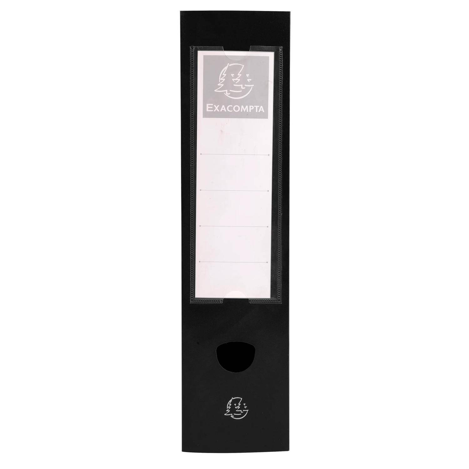 Exacompta 10x Archivbox + Knopf, PP 700µ, Rücken 40mm, A4, Schwarz, 54631E