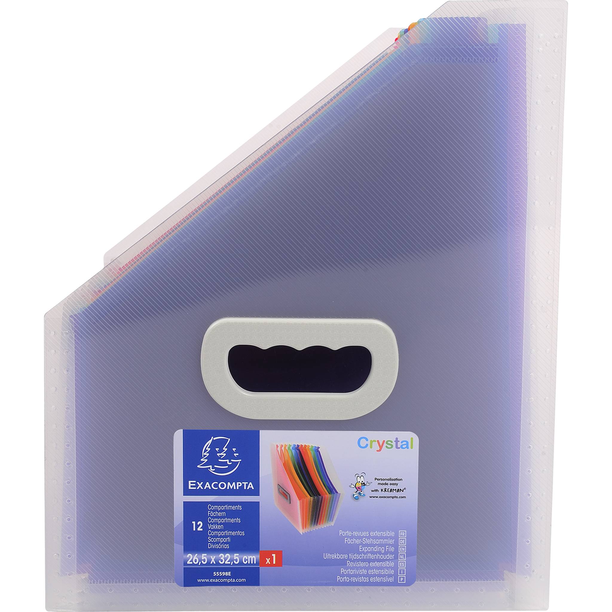 Exacompta 4x Fächer-Stehsammler 12-teilig aus PP - Crystal - Kristall - 55598E