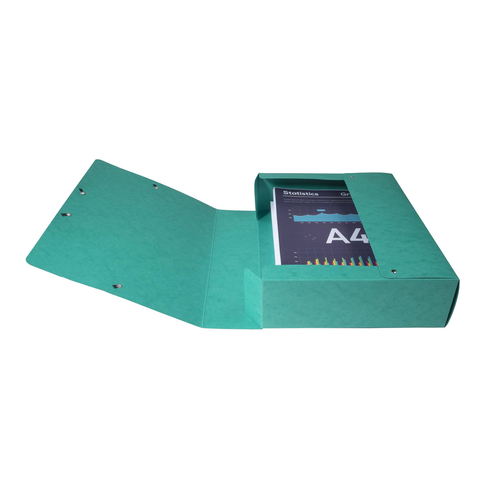 Exacompta 6x Archivbox Karton, 600g, Rücken 80mm + Etikett, A4, Grün, 50833E