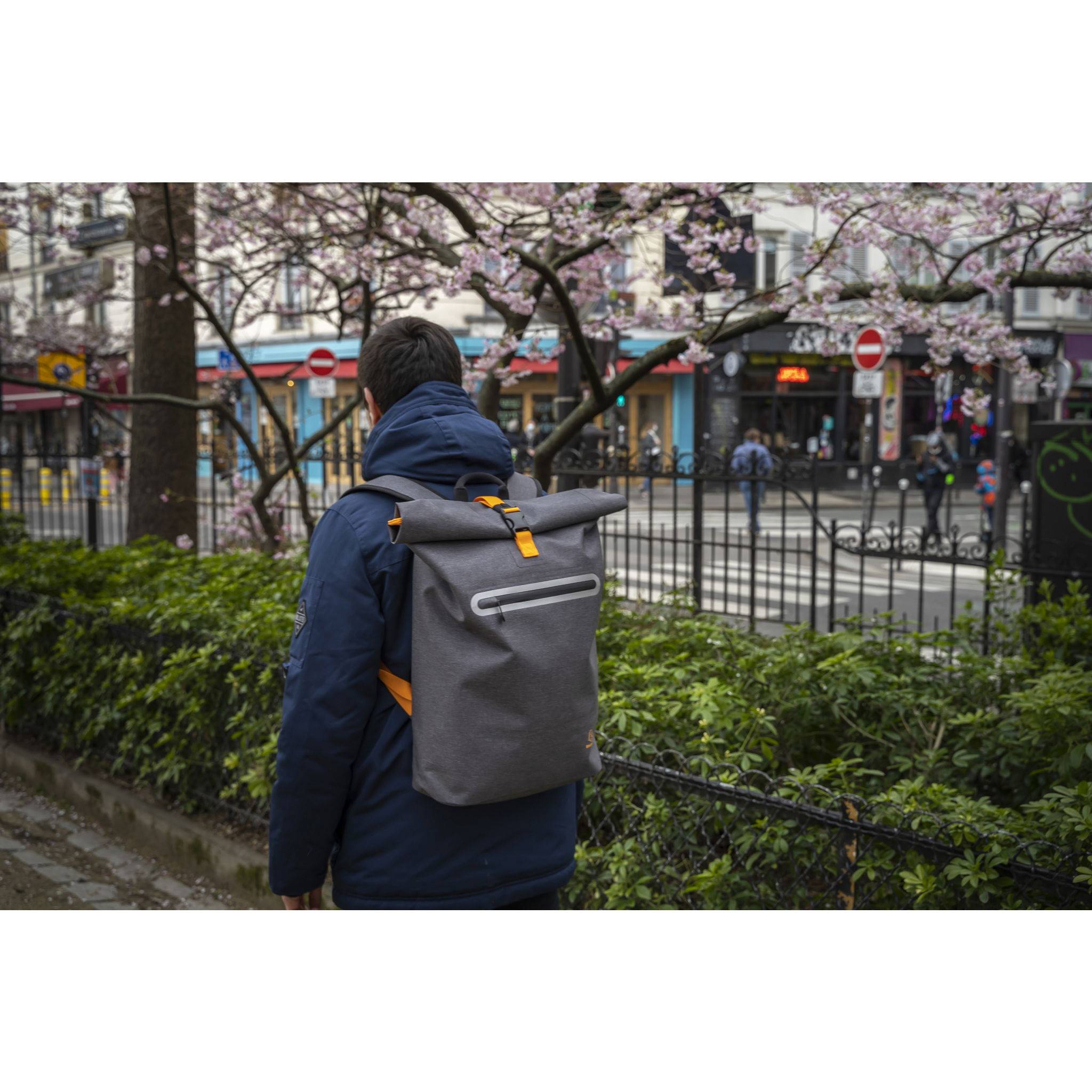 Exacompta Wasserdichter Rucksack 33x49x14cm, Exactive Young - Sturmgrau - 17834E