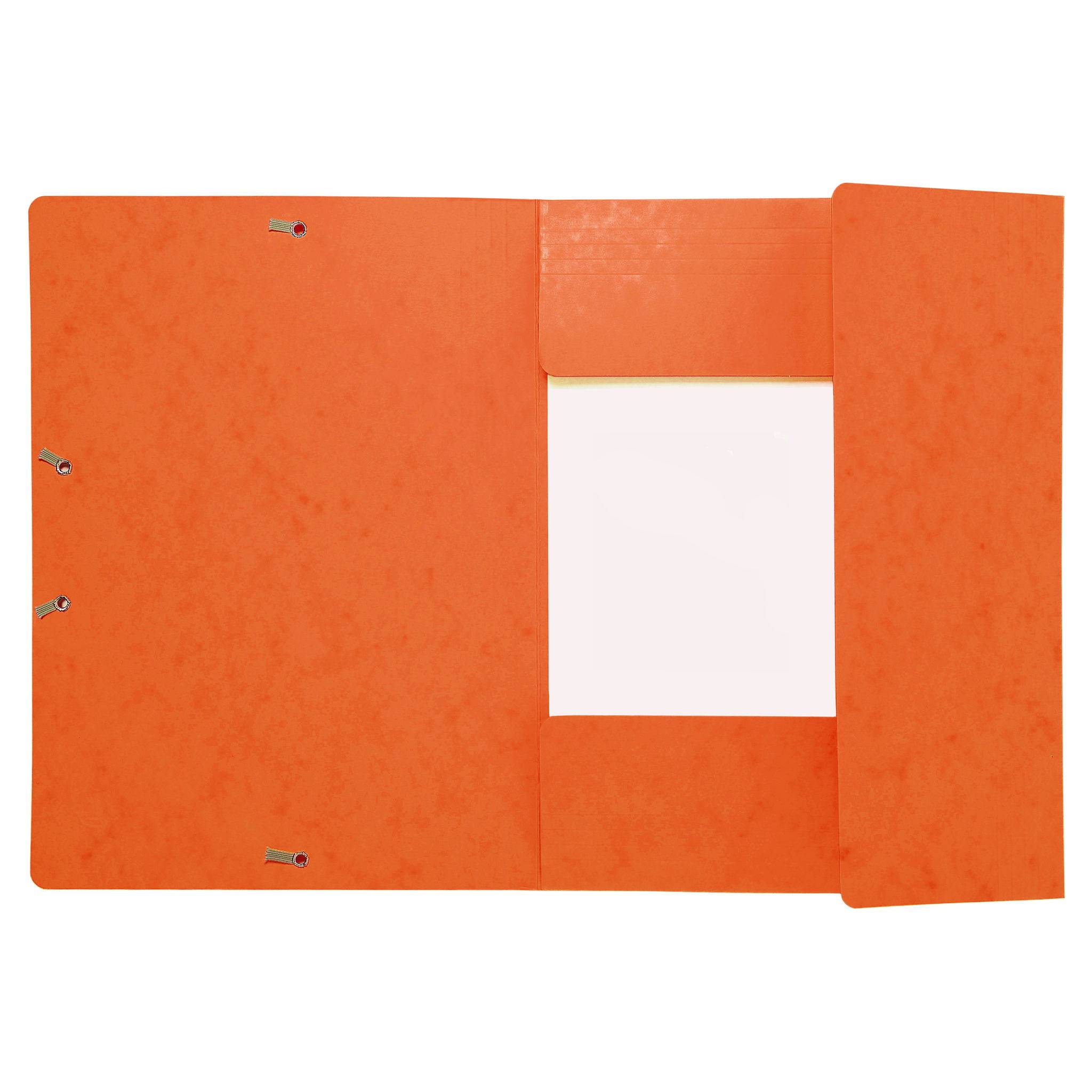 Exacompta 25x Sammelmappe + Gummizug 3 Klappen Karton 425g A4 MAXI Orange 17117H