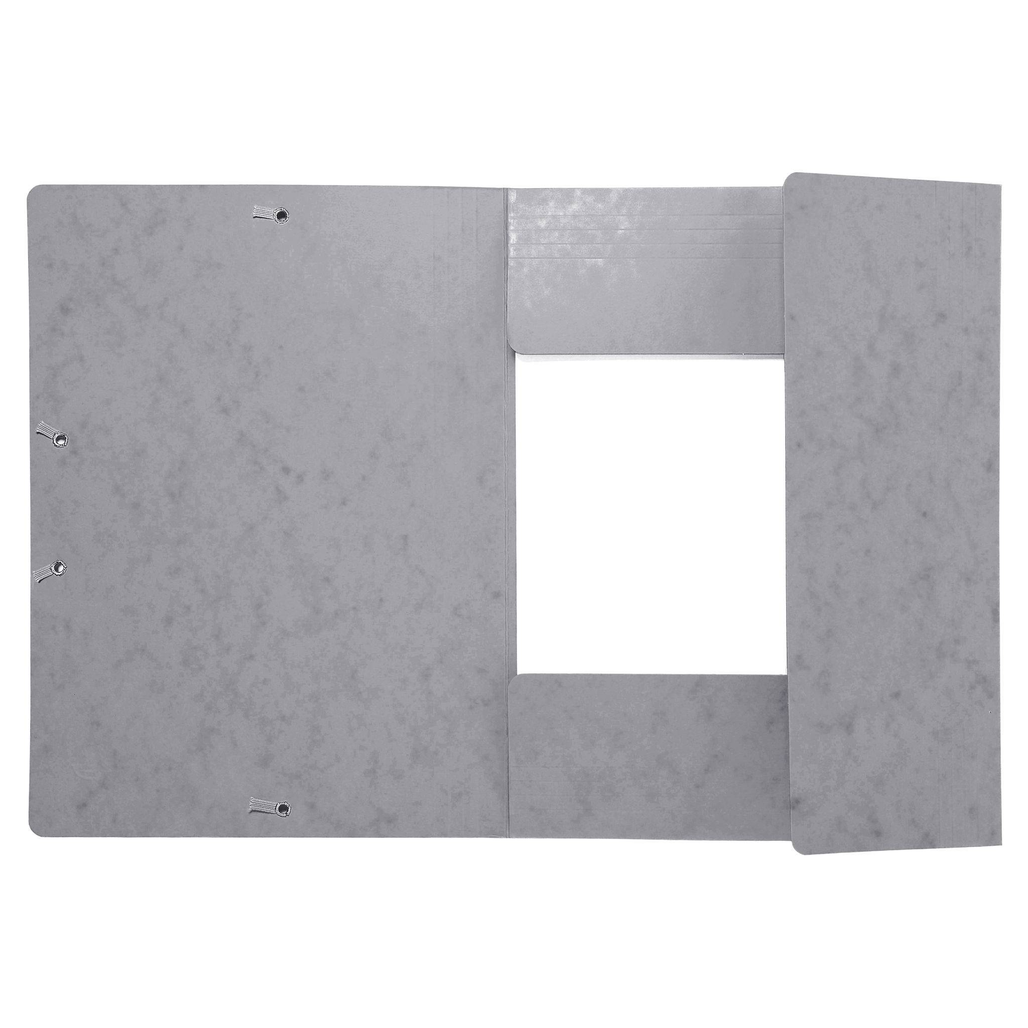 Exacompta 25x Eckspannmappe + Gummizug ohne Klappen, Karton, A4, Grau, 555471E