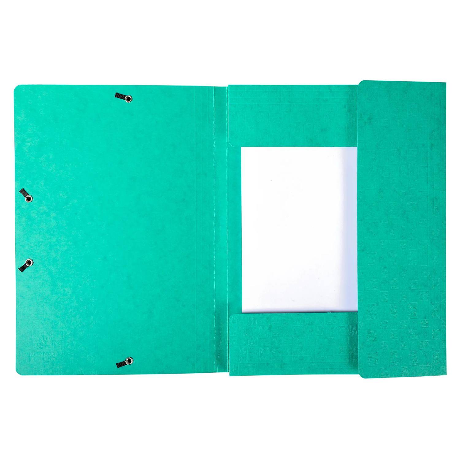 Exacompta 25x Sammelmappe + Gummizug 3 Klappen Karton 600g A4 MAXI Grün 55953E