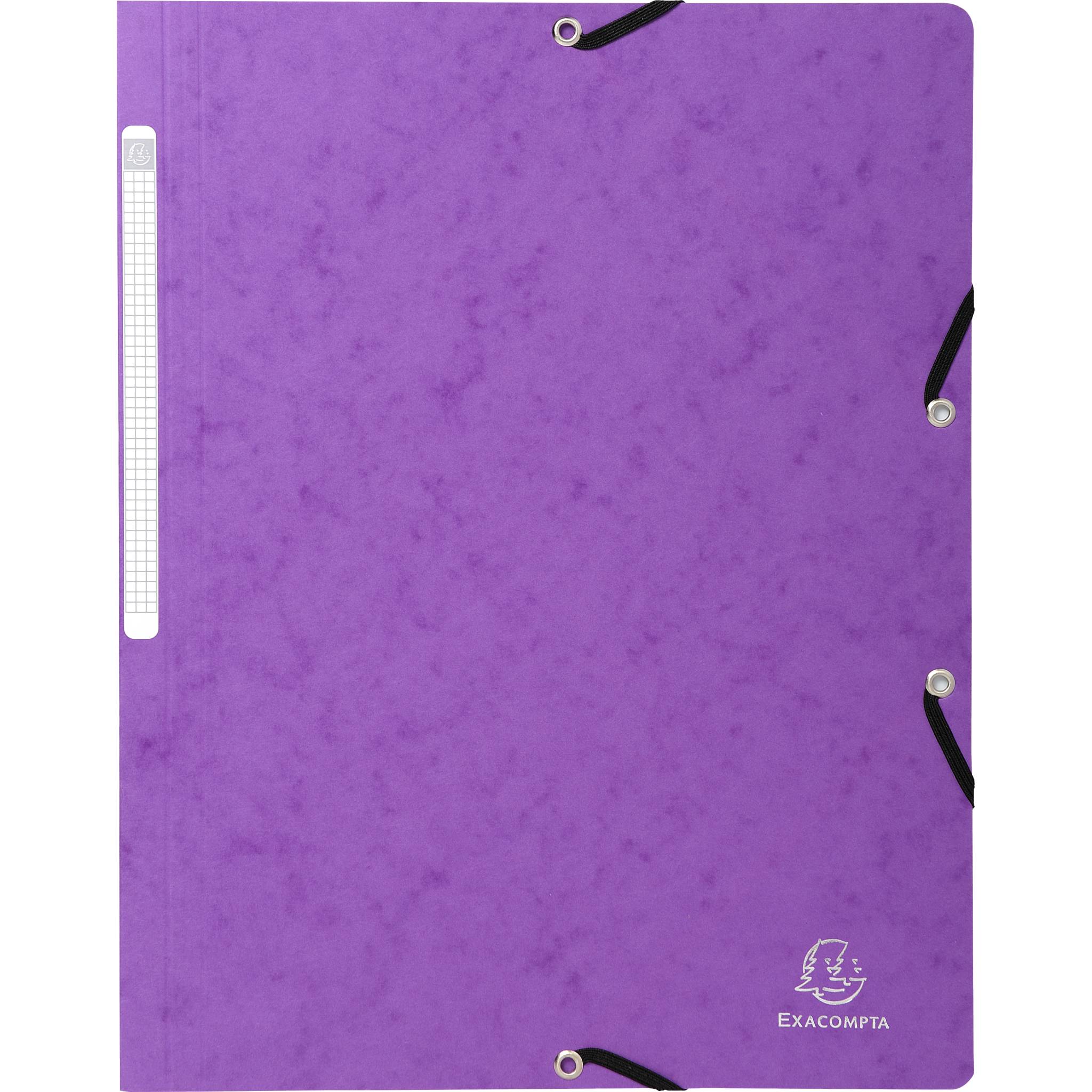 Exacompta 25x Eckspannmappe + Gummizug ohne Klappen, Karton, A4, Violett, 5568E