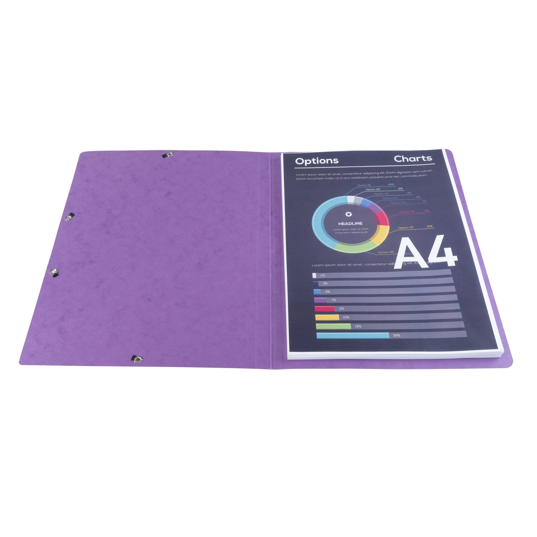 Exacompta 25x Eckspannmappe + Gummizug ohne Klappen, Karton, A4, Violett, 5568E