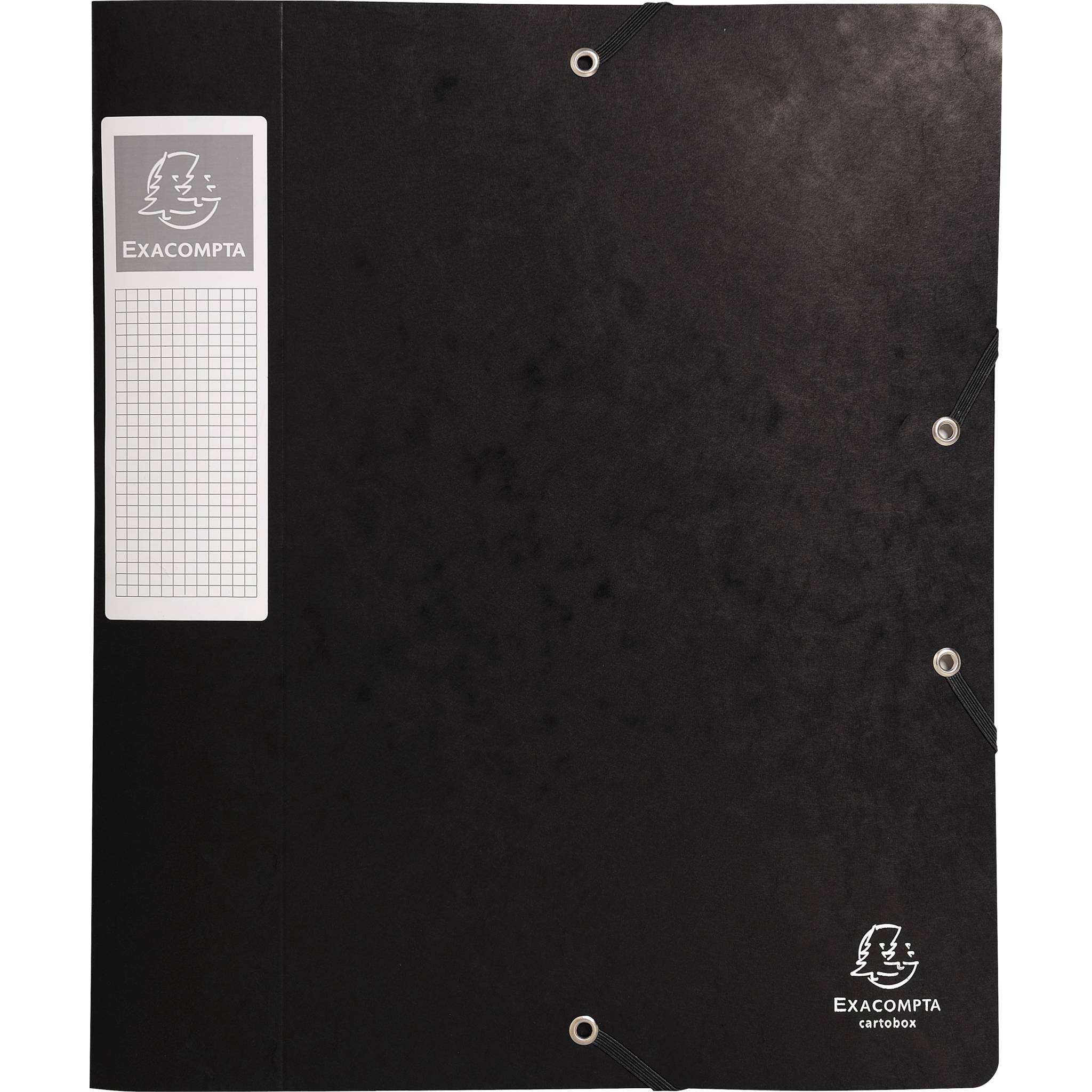Exacompta 10x Archivbox Rücken 60mm Karton +3 Klappen Gummizug A4 Schwarz 16016H