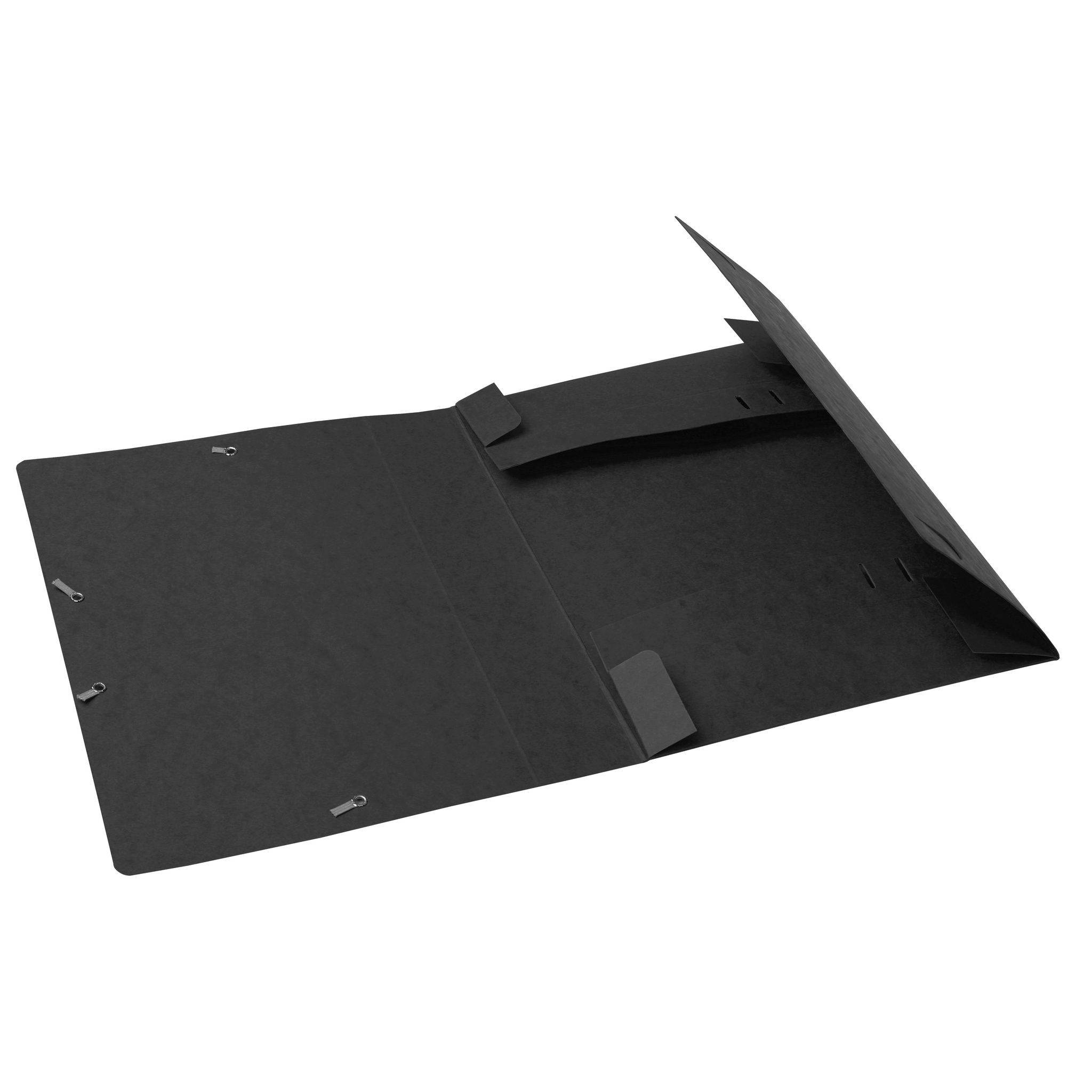 Exacompta 10x Archivbox Rücken 60mm Karton +3 Klappen Gummizug A4 Schwarz 16016H