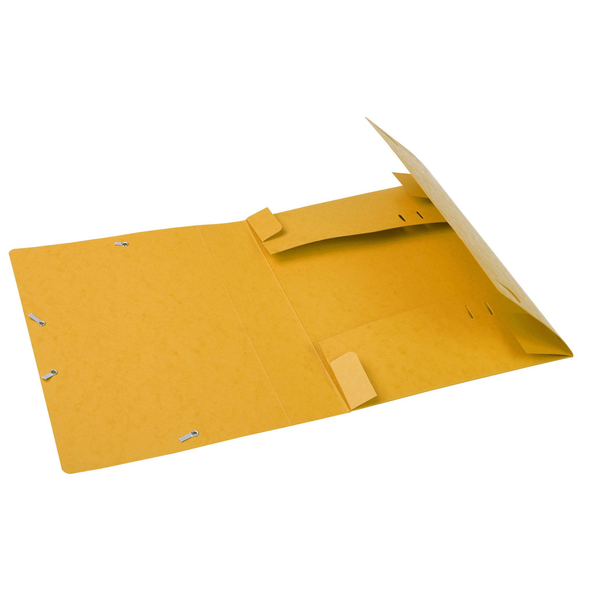 Exacompta 10x Archivbox Rücken 60mm Karton + 3 Klappen Gummizug A4 Gelb 16006H