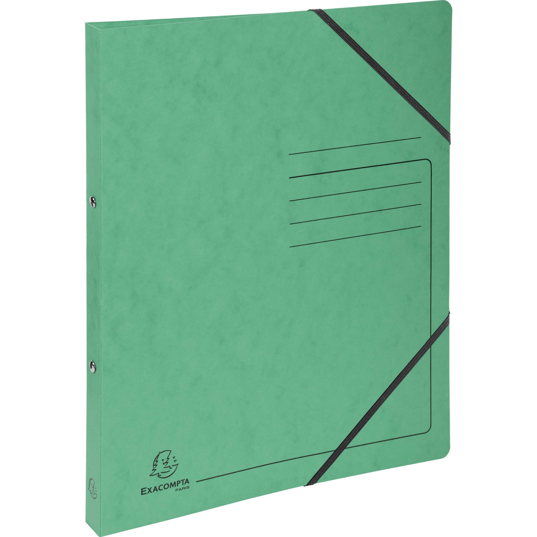 Exacompta 10x Ringhefter A4, 2 Ringe 15mm, Karton, bedruckt, Grün, 542553E