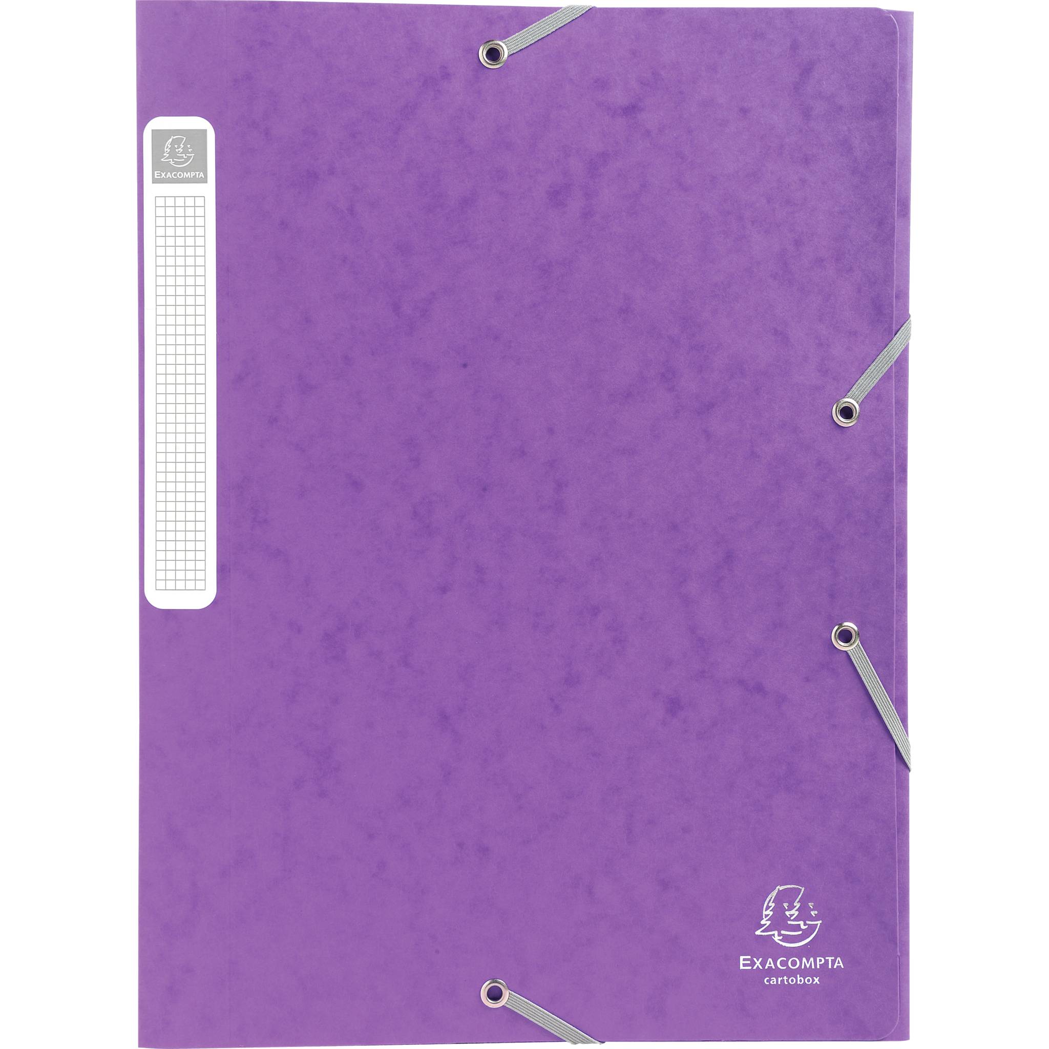 Exacompta 10x Archivbox Rücken 40mm Karton +3 Klappen Gummizug A4 Violett 14015H