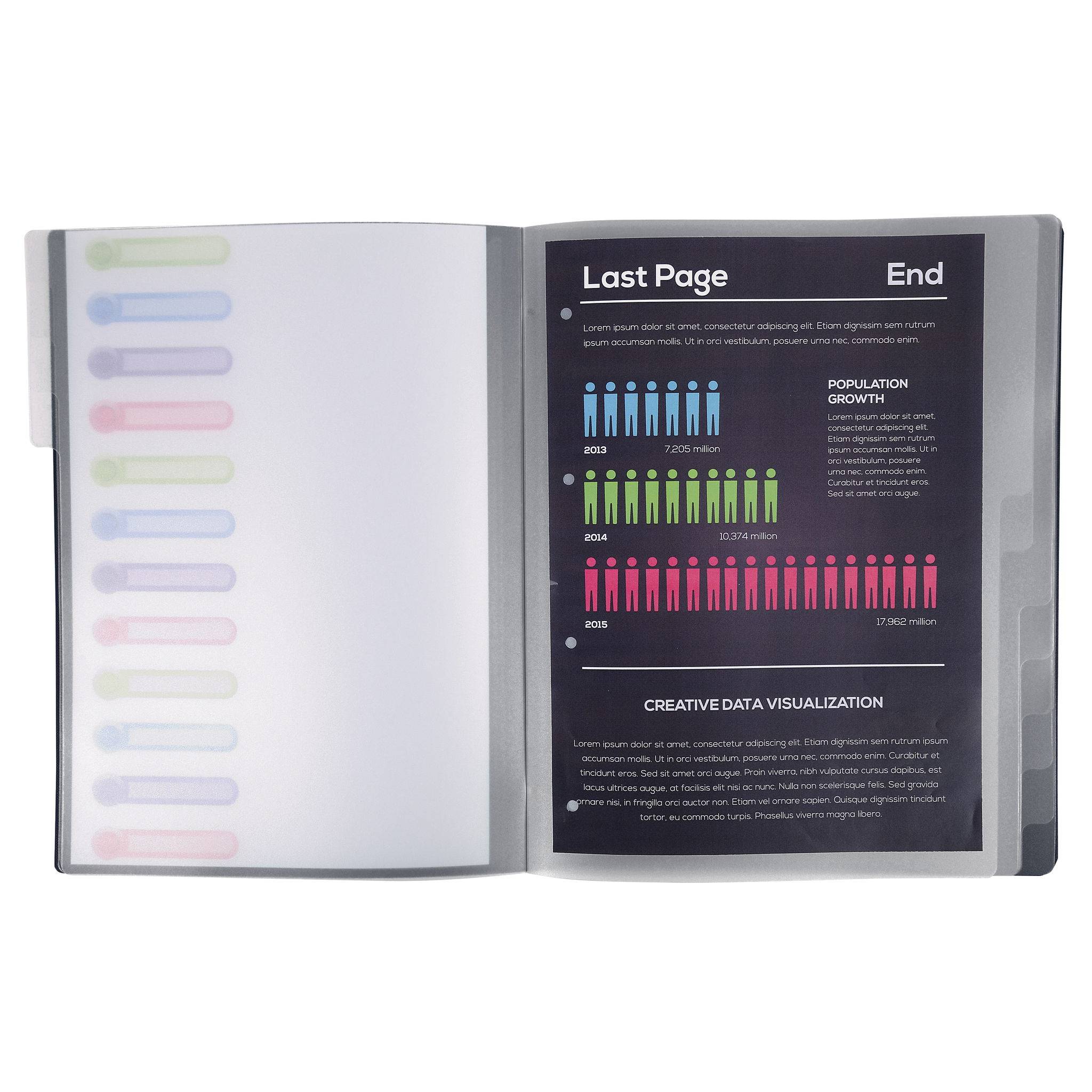 Exacompta 10x Ordnungsmappe OPAK PP + 3 Klappen, 12 Fächern, Schwarz, 55981E