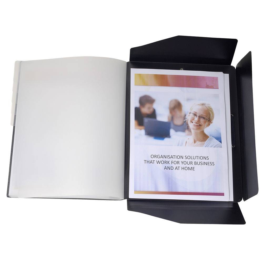 Exacompta 10x Ordnungsmappe OPAK PP + 3 Klappen, 12 Fächern, Schwarz, 55981E