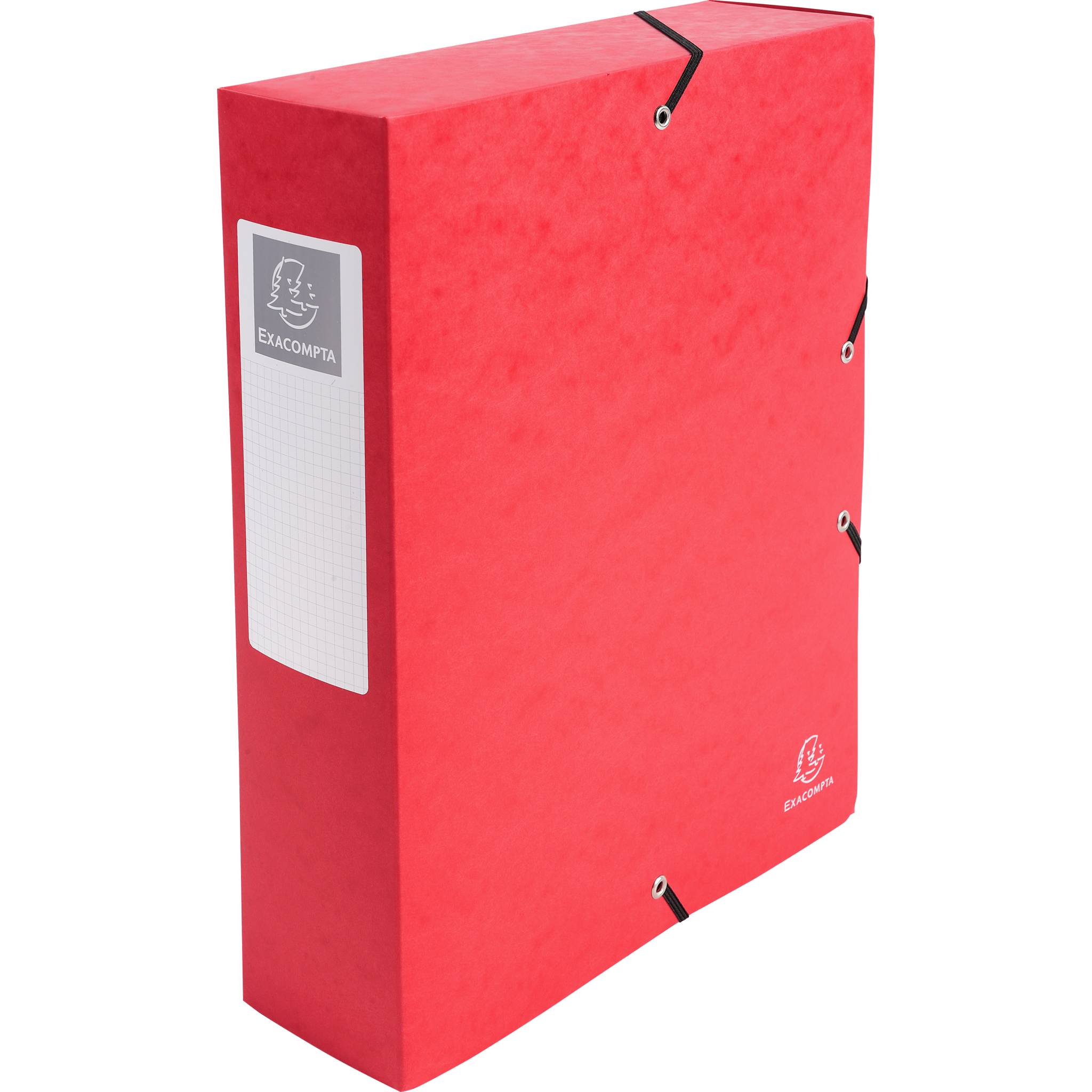 Exacompta 6x Archivbox Karton, 600g, Rücken 80mm + Etikett, A4, Rot, 50835E