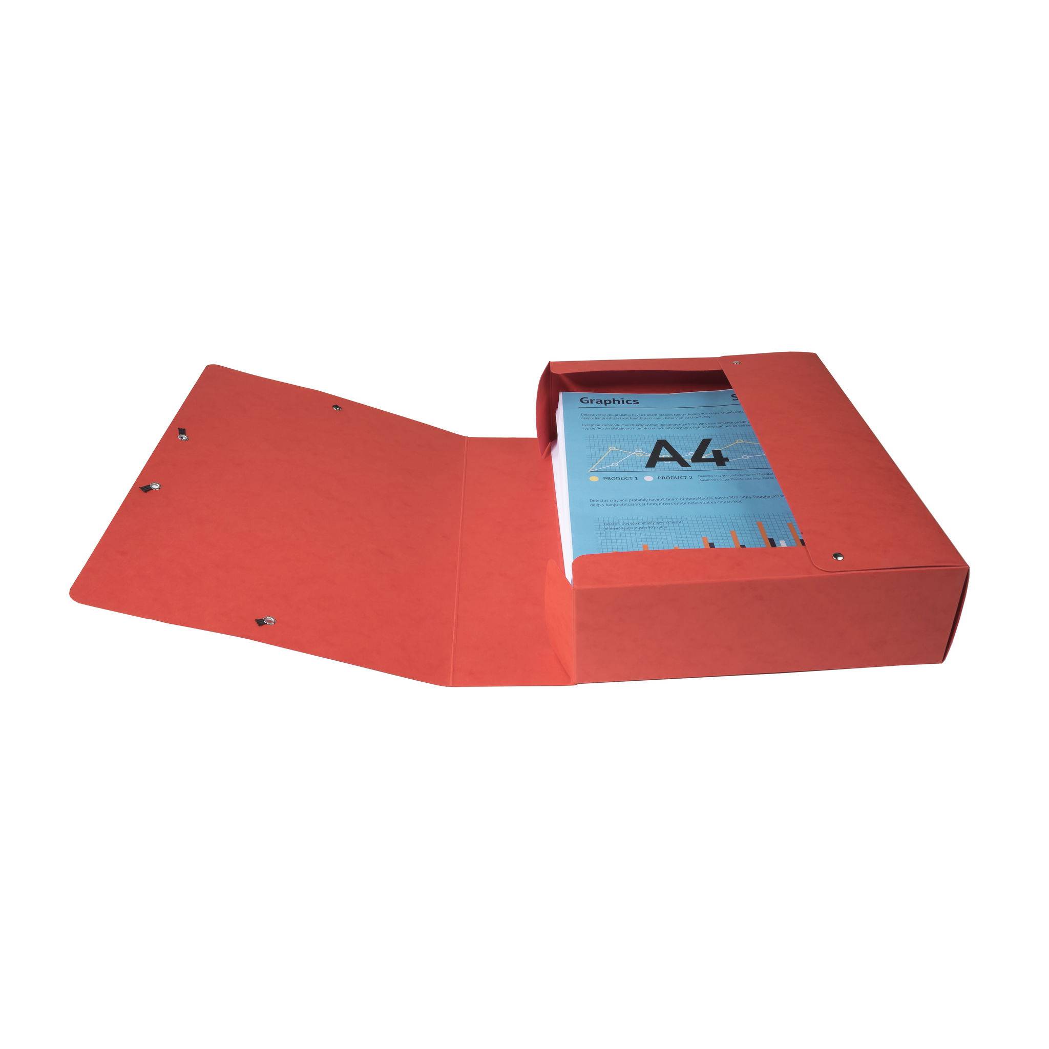 Exacompta 6x Archivbox Karton, 600g, Rücken 80mm + Etikett, A4, Rot, 50835E