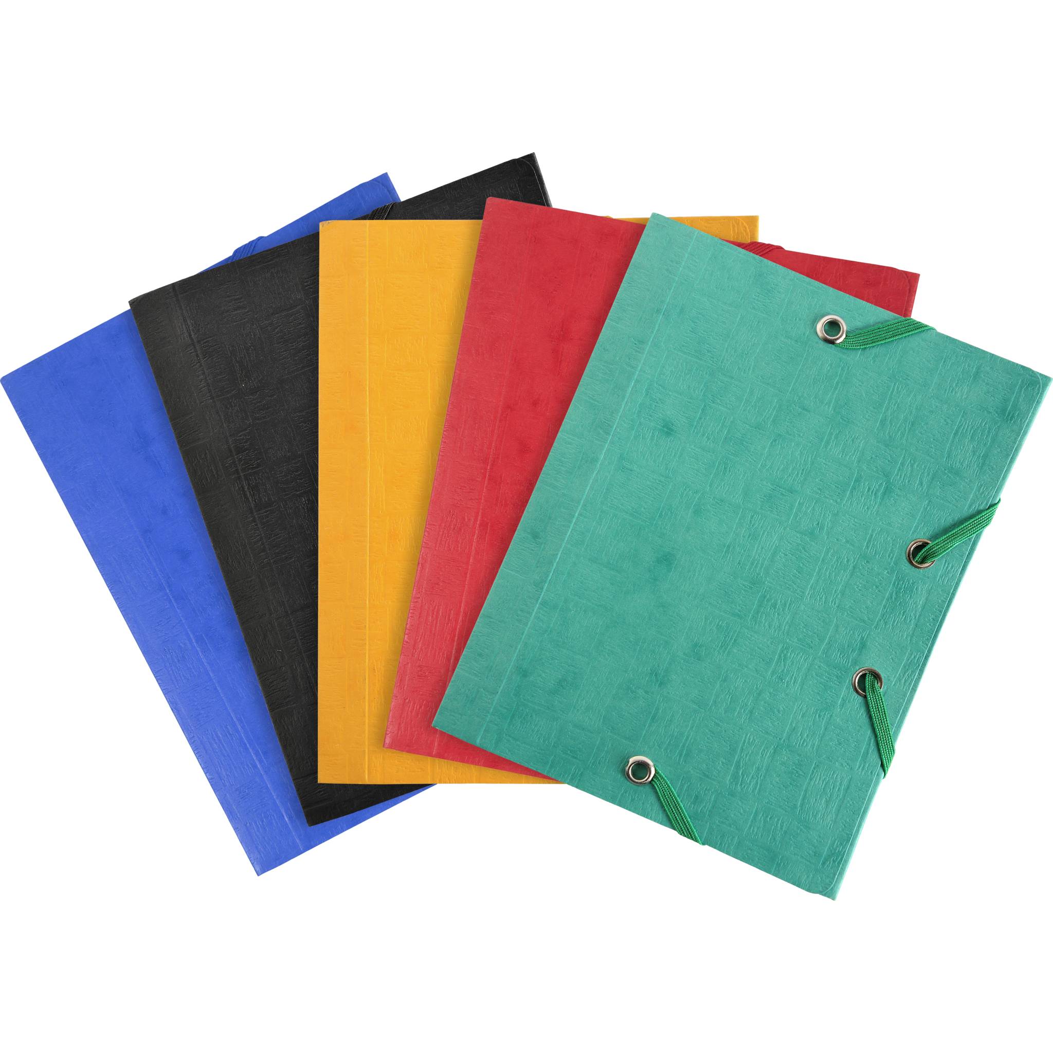 Exacompta 25x Sammelmappe +Gummizug 3 Klappen Karton 12x16cm sortiert 50750E