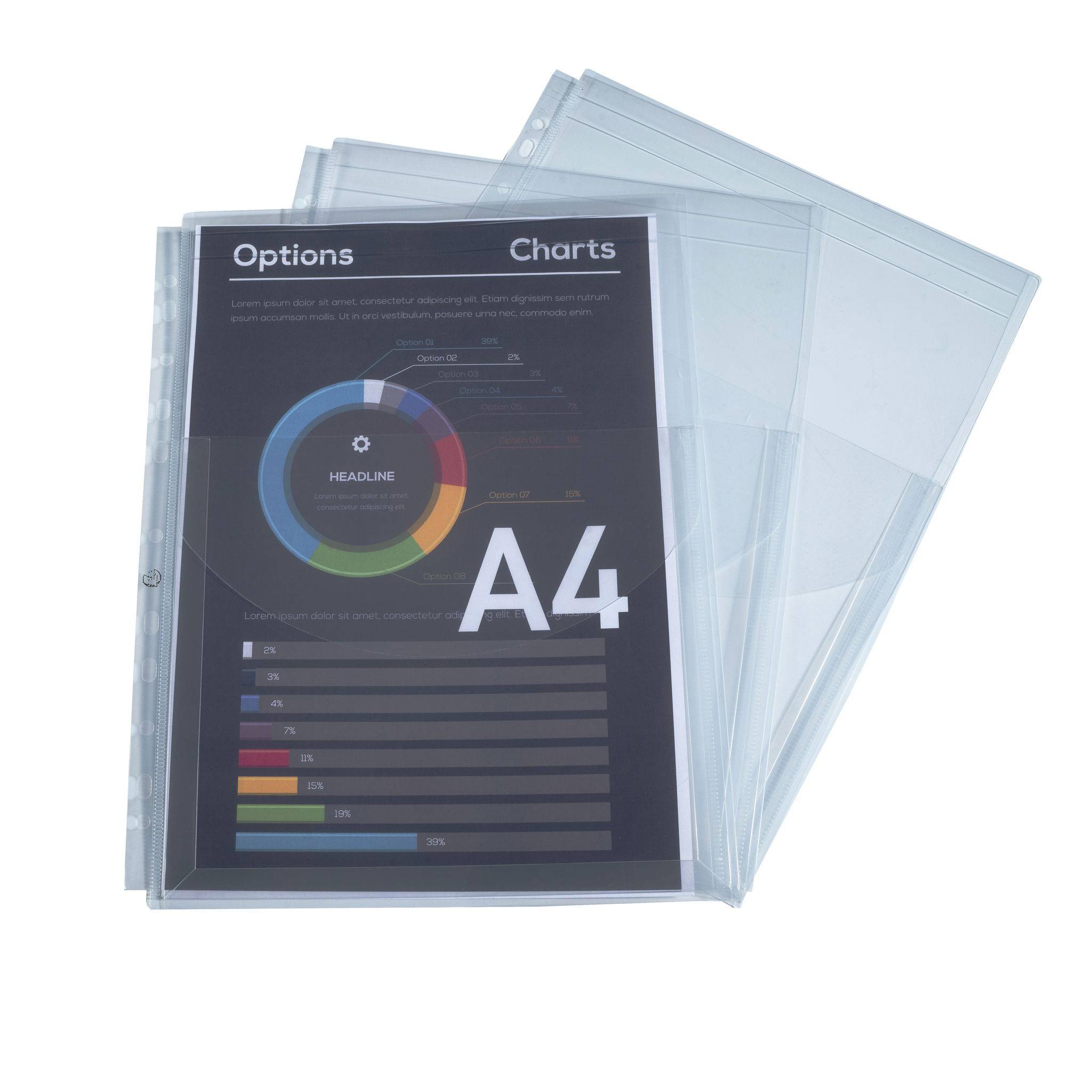 Exacompta 50x 50 Prospekthüllen gelocht PVC 140µ Mini-CDs A4 Transparent 5502E