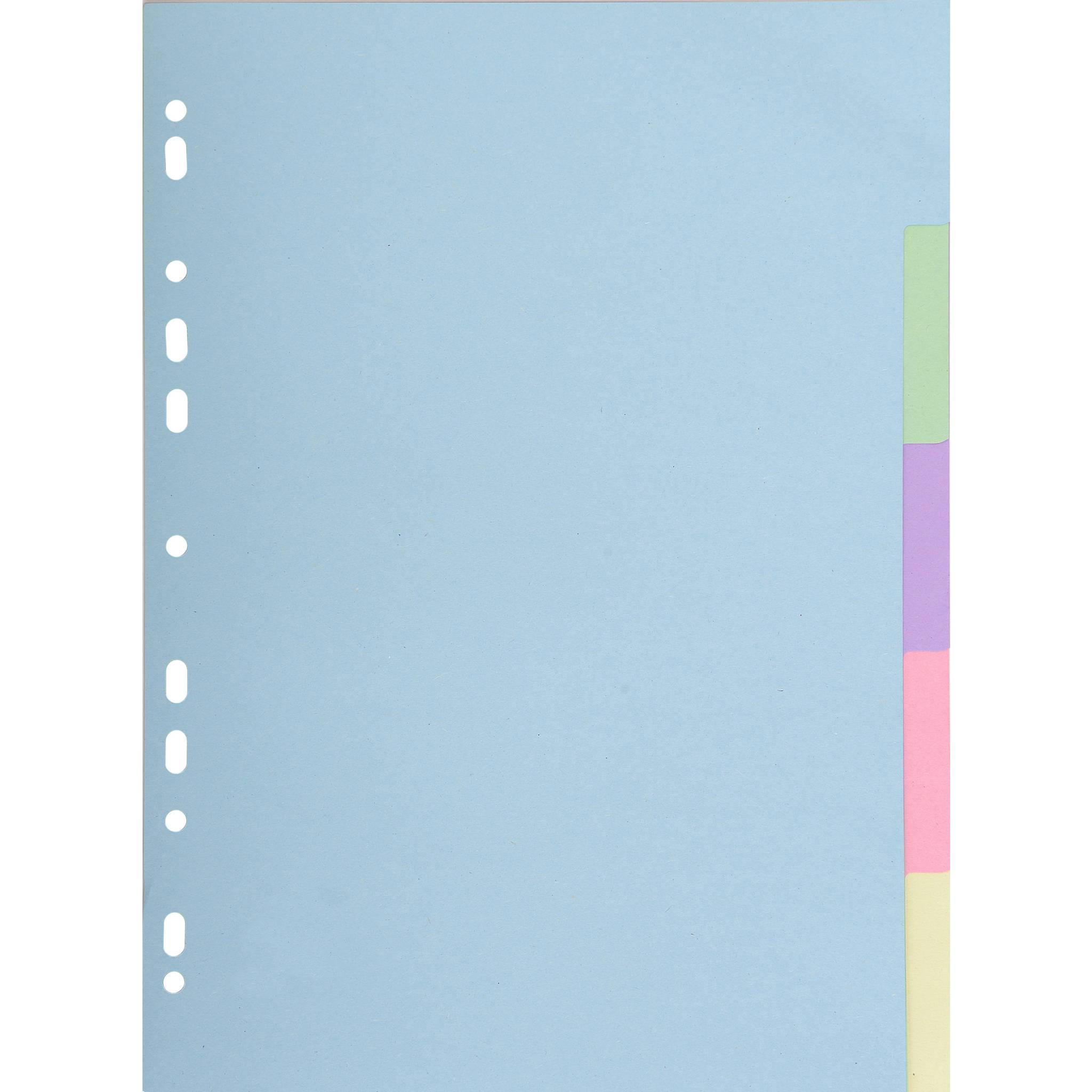 Exacompta 50x Register RC Kart.170g, 5 neutrale Taben, A4,, Pastell, 1605E