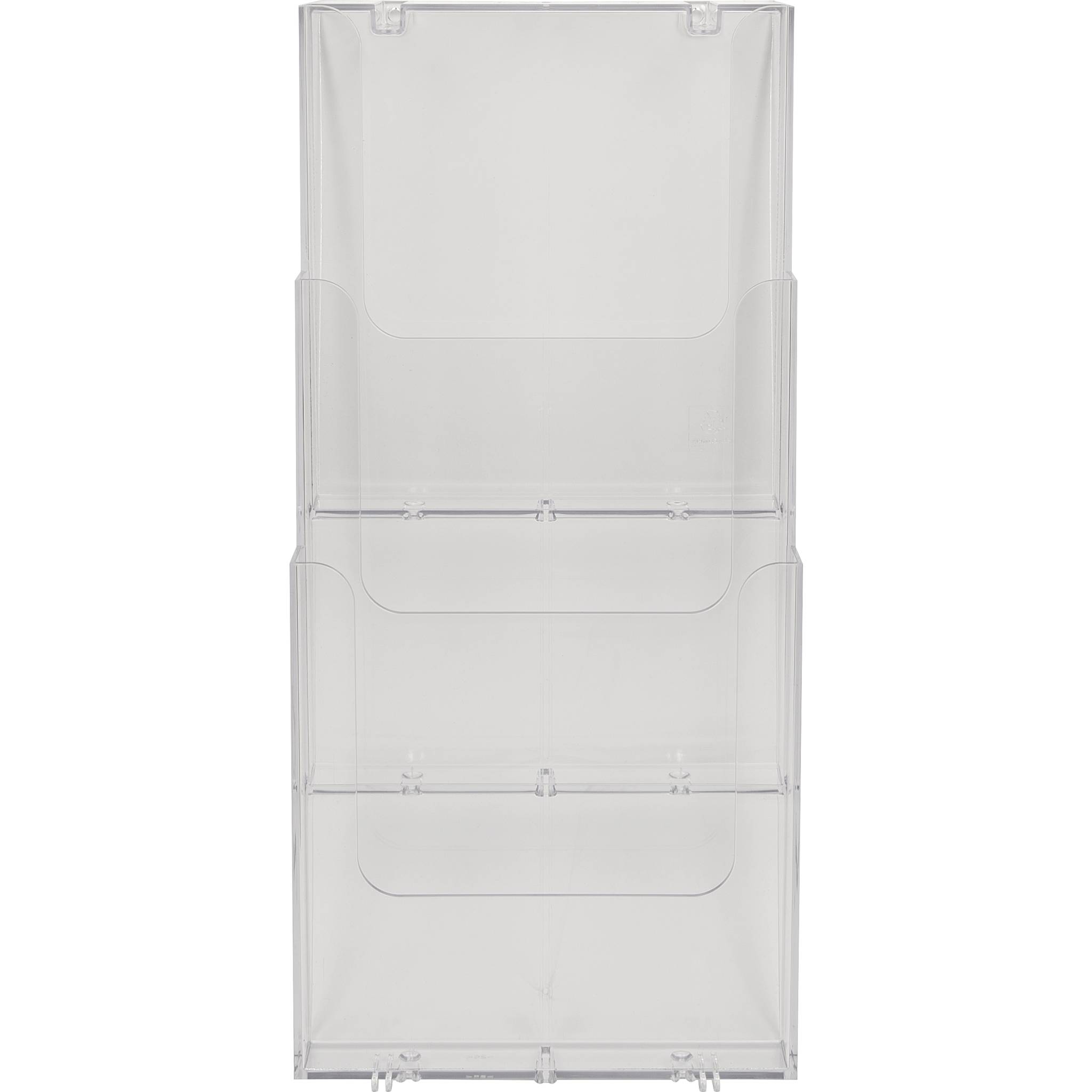 Exacompta 2x Wandprospekthalter + 3 Fächern A4 vertikal Exacryl Kristall 74358D