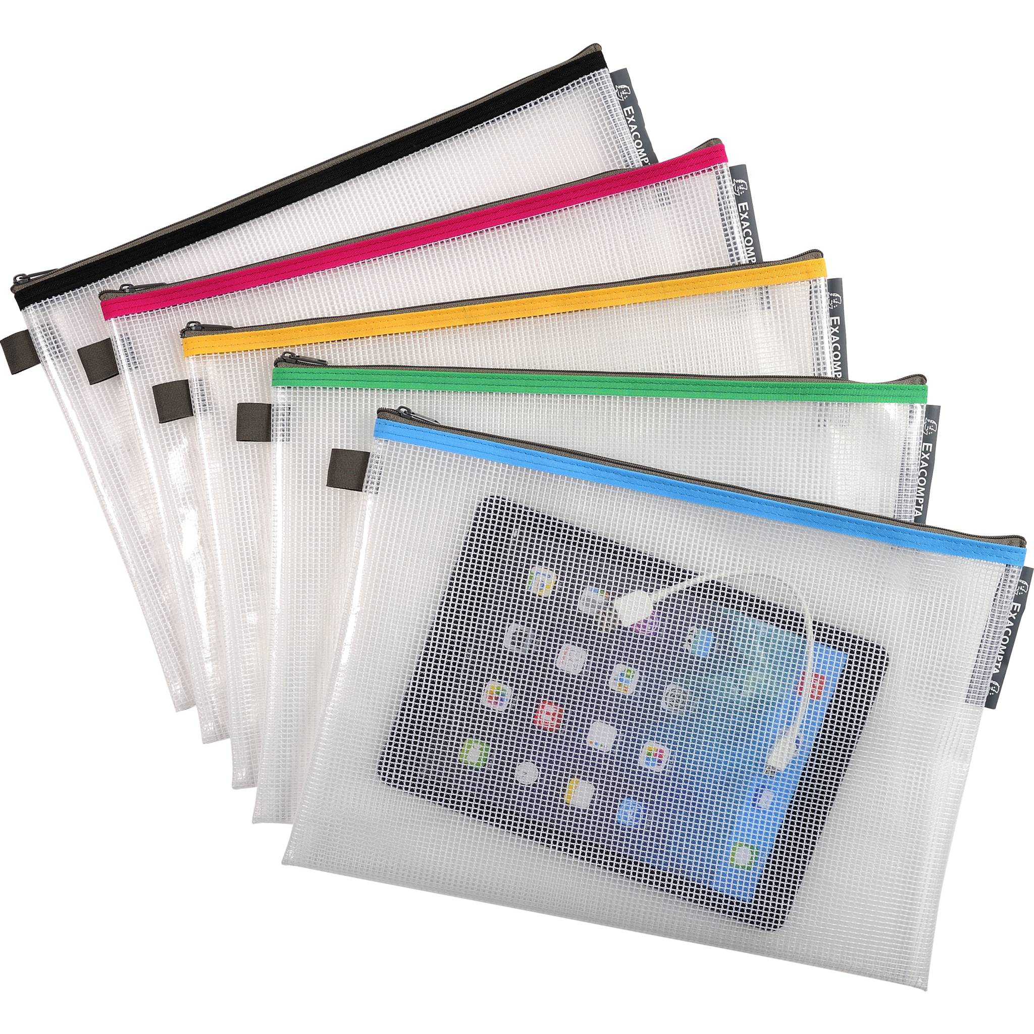 Exacompta 10x Tasche EVA mit Reißverschluss, flexibel PP, A4, sortiert, 34150E