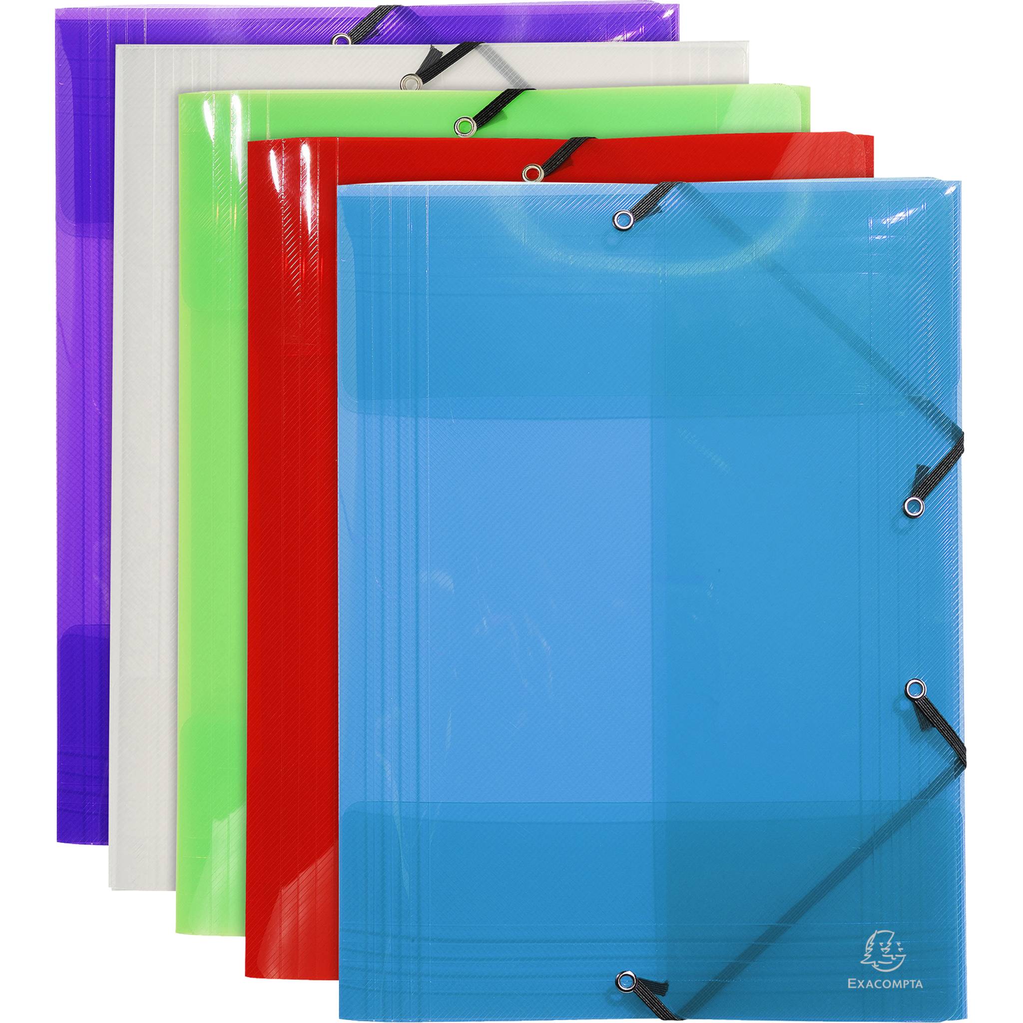 Exacompta 10x Sammelmappe +3 Klappen Gummizug PP 500µ A3 sortiert 59700E