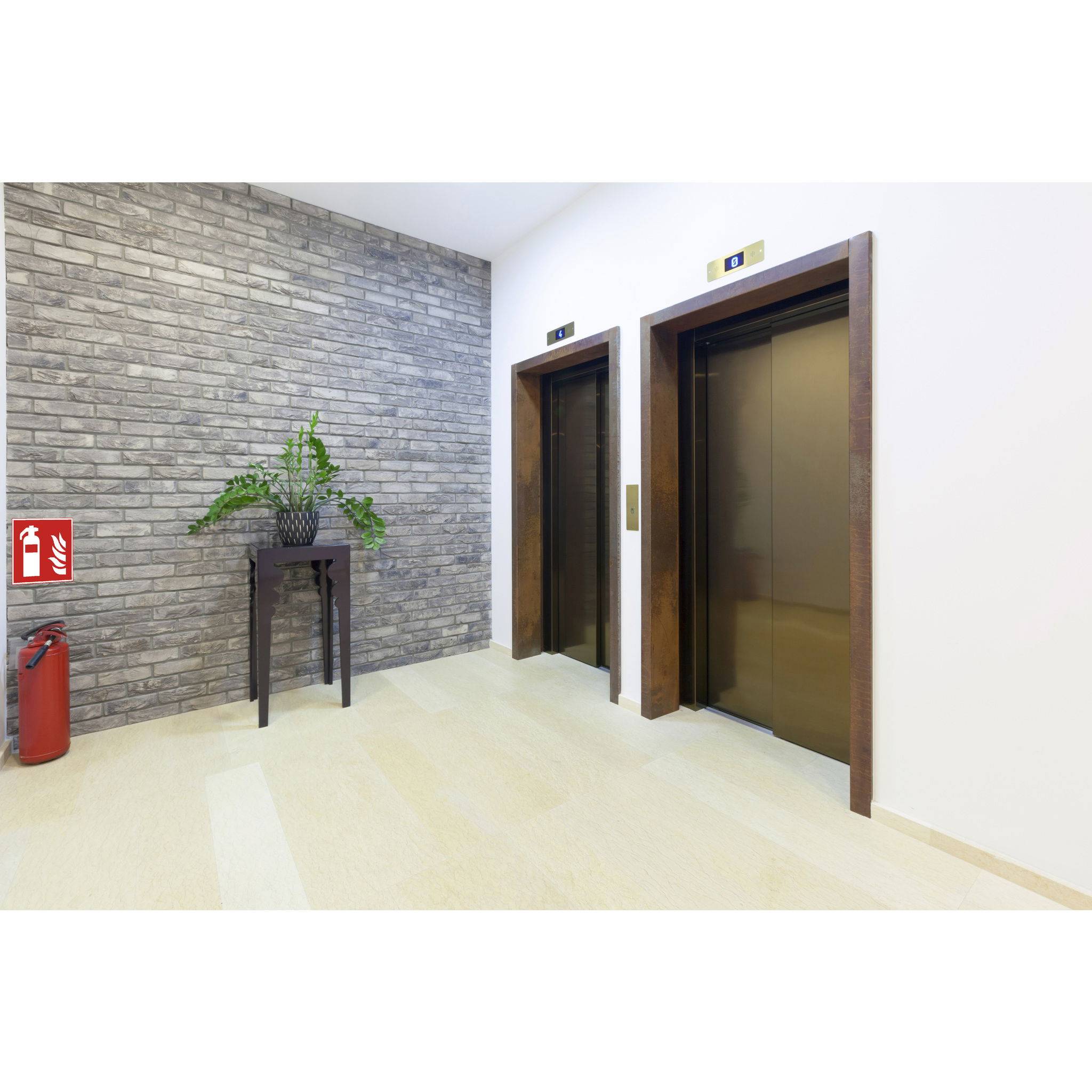 Exacompta Hinweisschild Feuerlöscher PVC selbstklebend 20x20 cm Rot 67031E