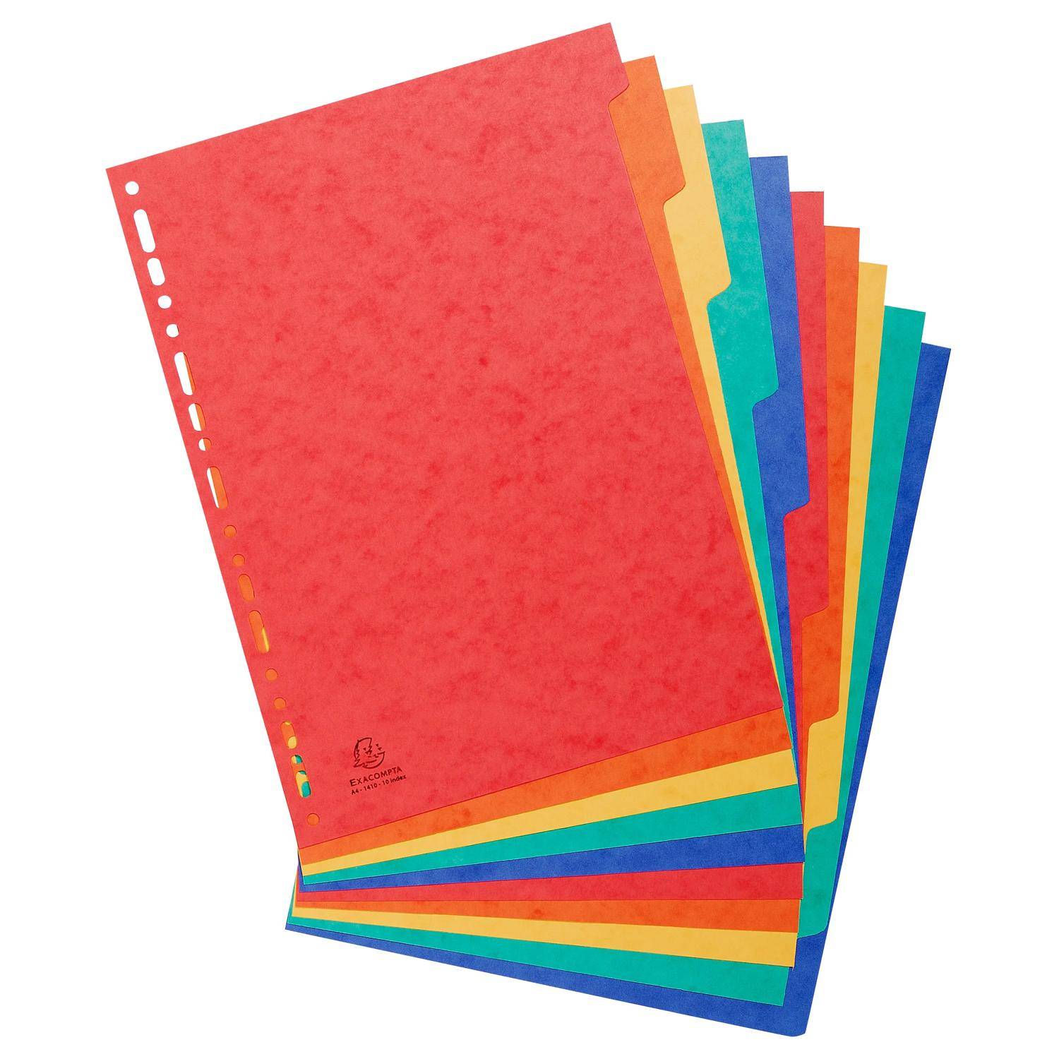 Exacompta 10x Register A4, Colorspan-Karton 225g, 10 Taben - 1410E