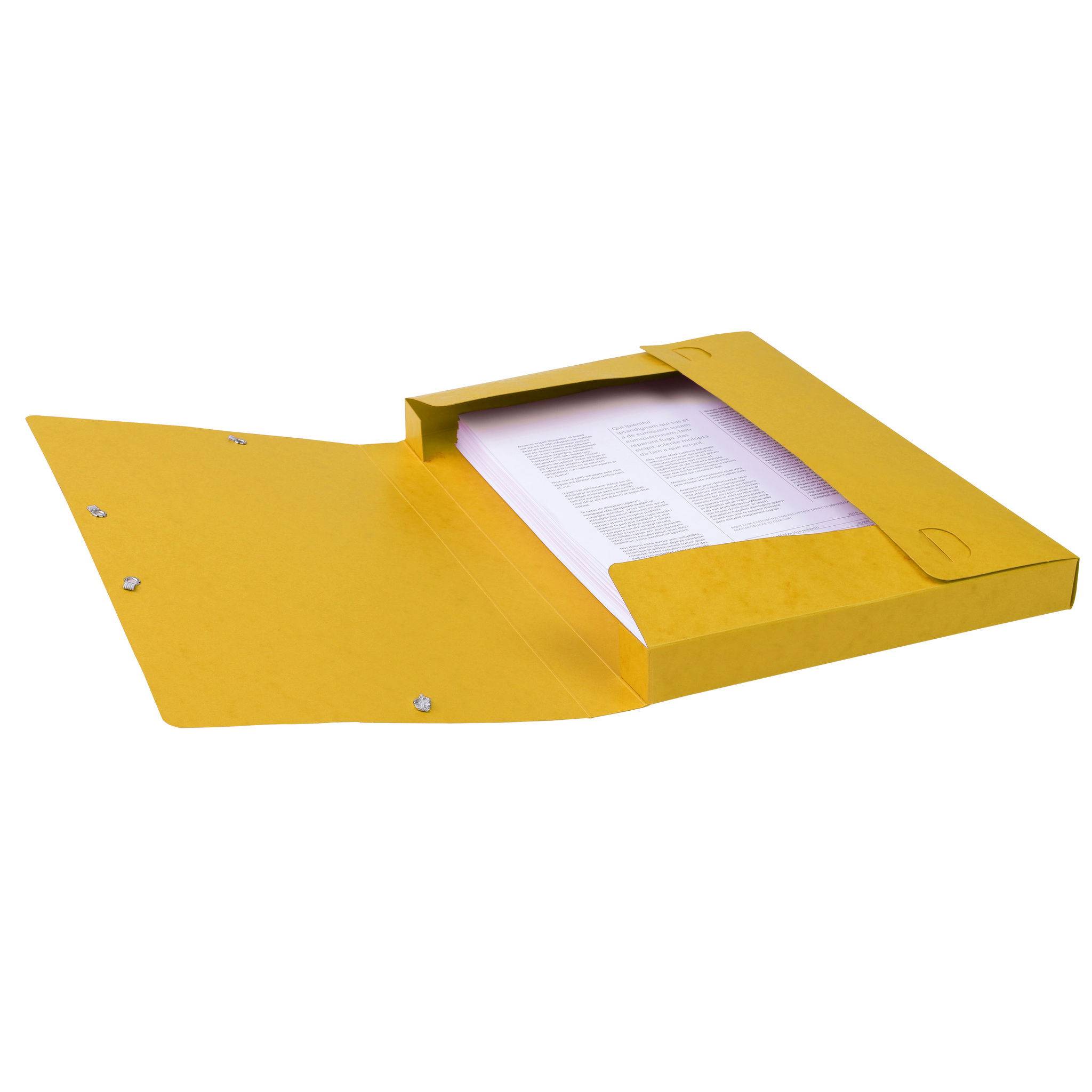 Exacompta 25x Archivbox Rücken 25mm Karton + 3 Klappen Gummizug A4 Gelb 18506H