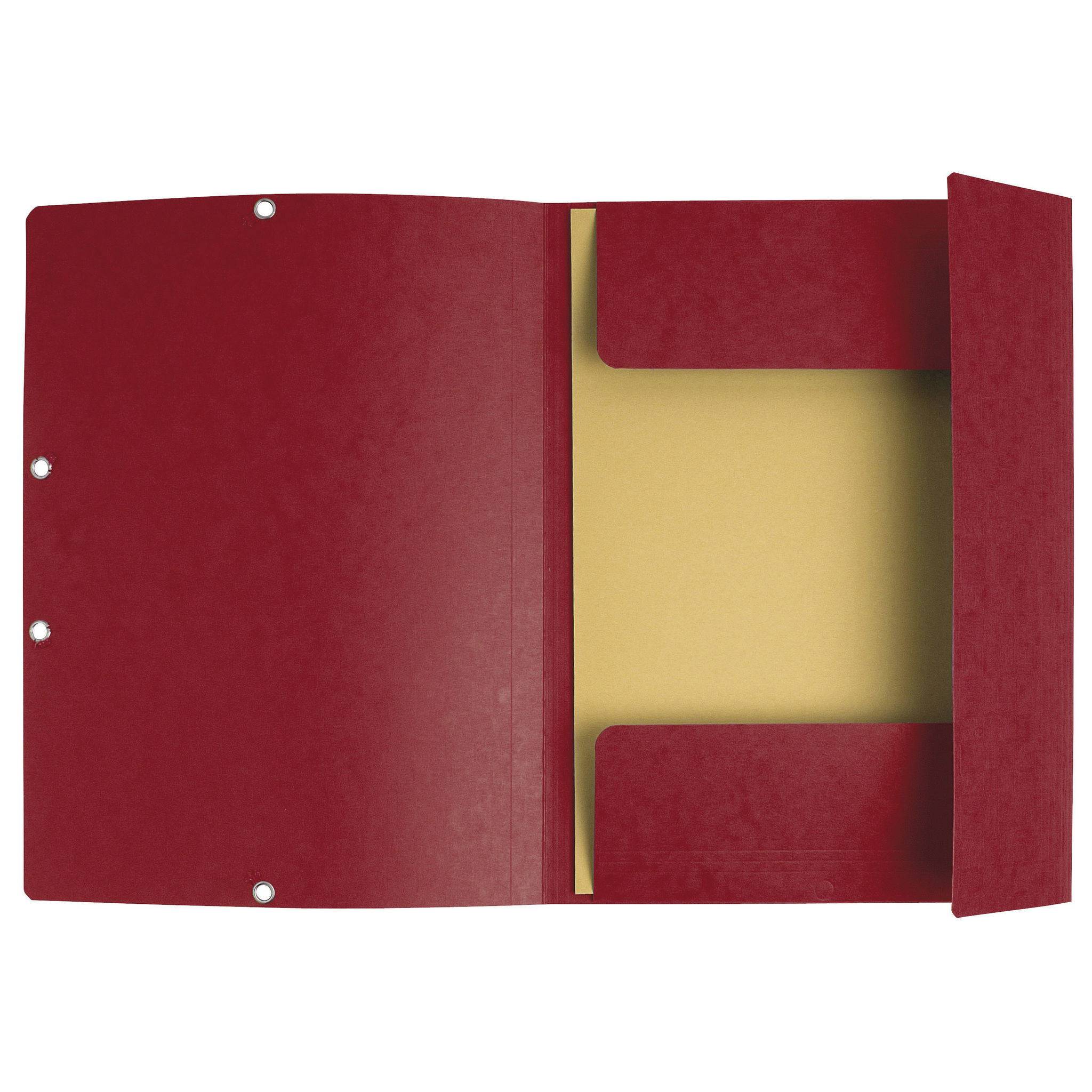 Exacompta 25x Sammelmappe + Gummizug 3 Klappen Karton 400g/m2 A4 Kirsche 55525E