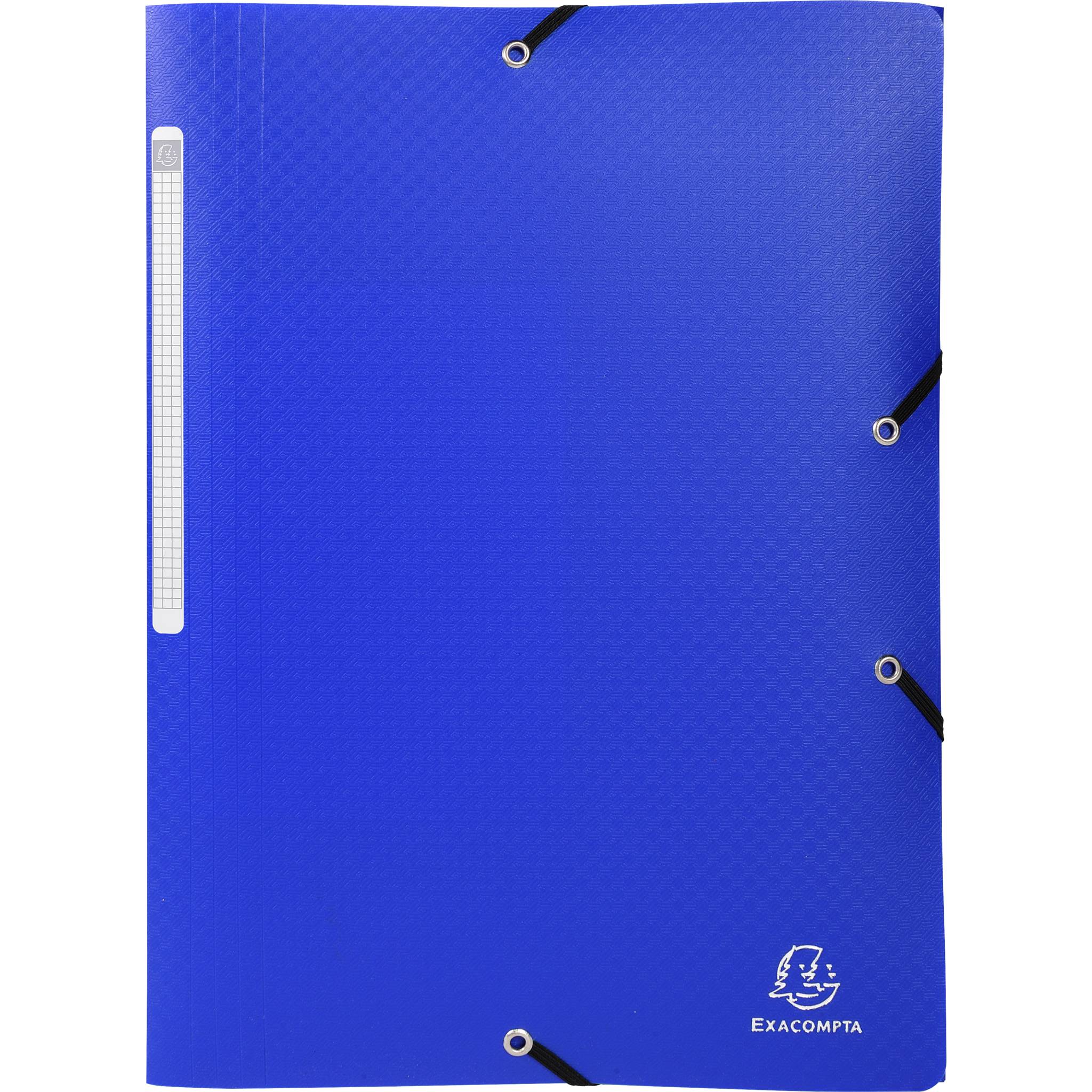 Exacompta 50x Sammelmappe +3 Klappen Gummizug PP 500µ A4 Dunkelblau 55812E