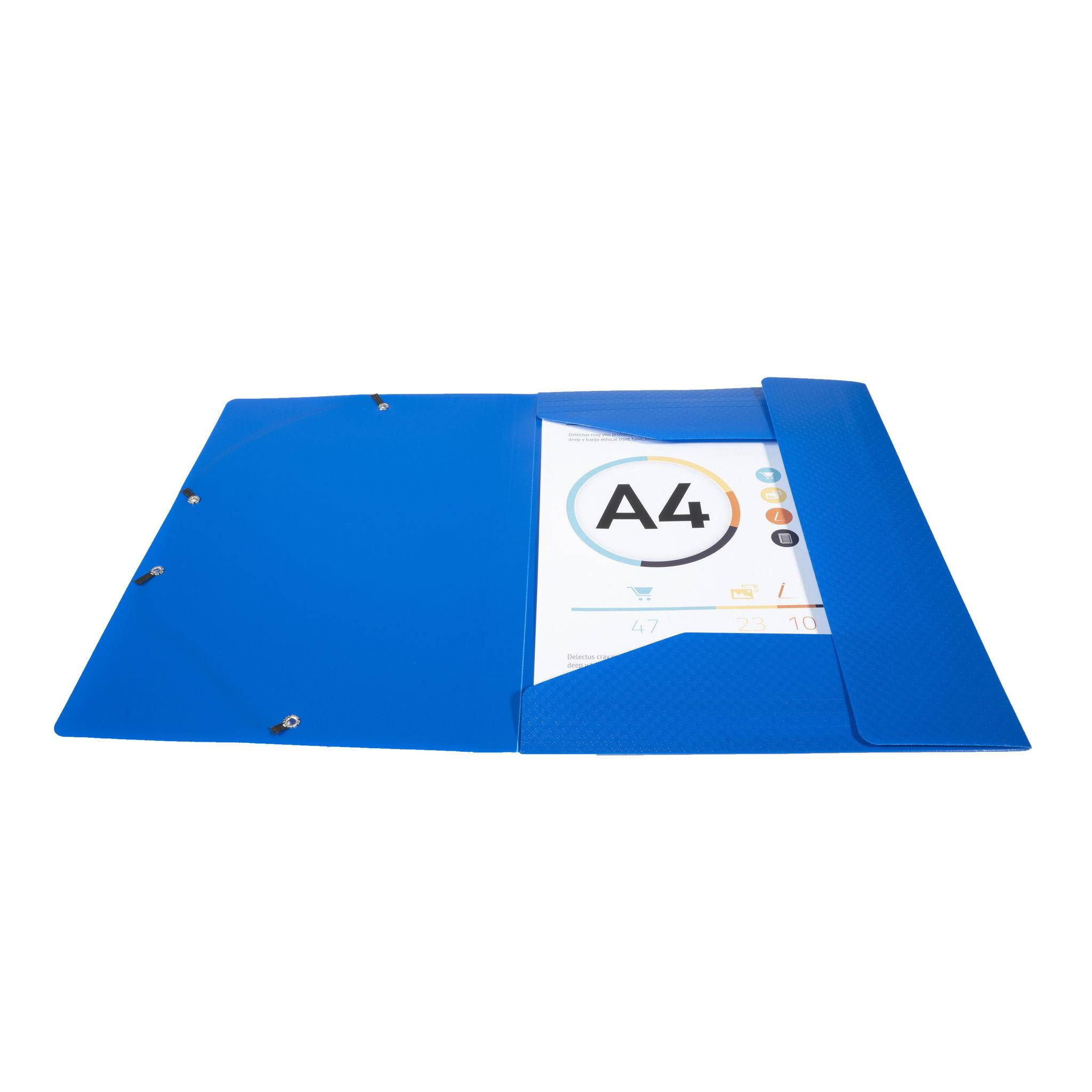 Exacompta 50x Sammelmappe +3 Klappen Gummizug PP 500µ A4 Dunkelblau 55812E