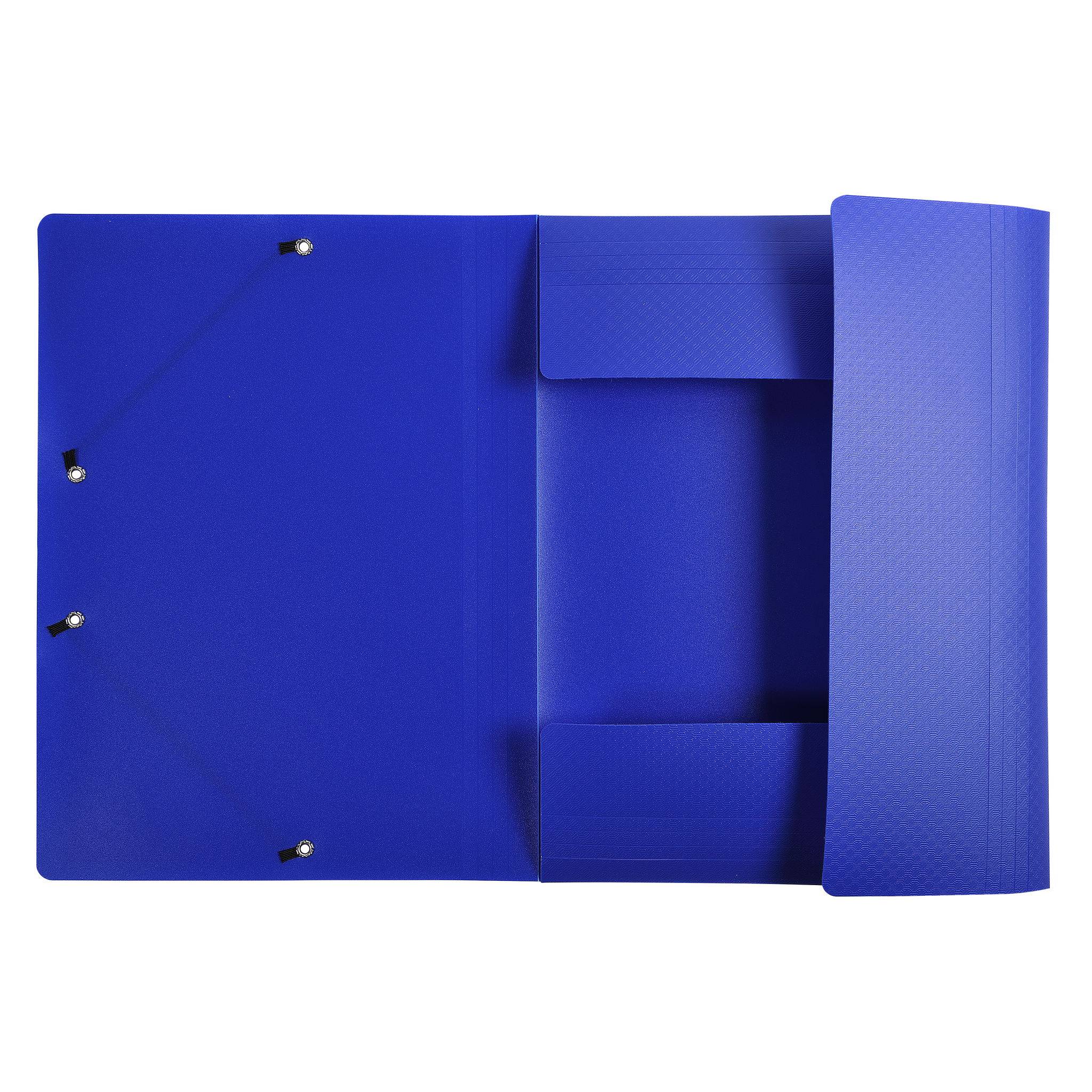 Exacompta 50x Sammelmappe +3 Klappen Gummizug PP 500µ A4 Dunkelblau 55812E