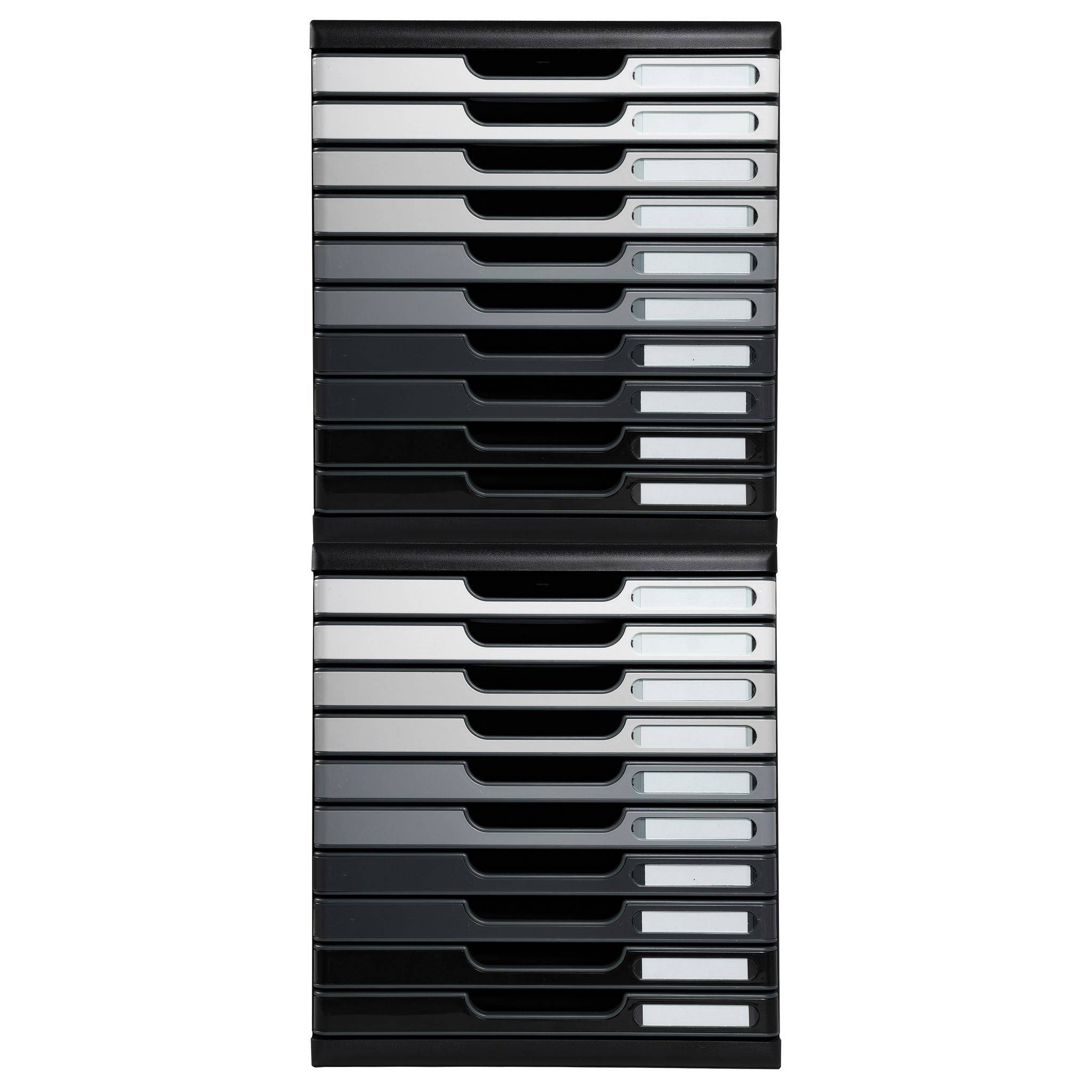 Exacompta Schubladenbox MODULO A4, 10 geschlossene Schubladen - Grau - 302794D