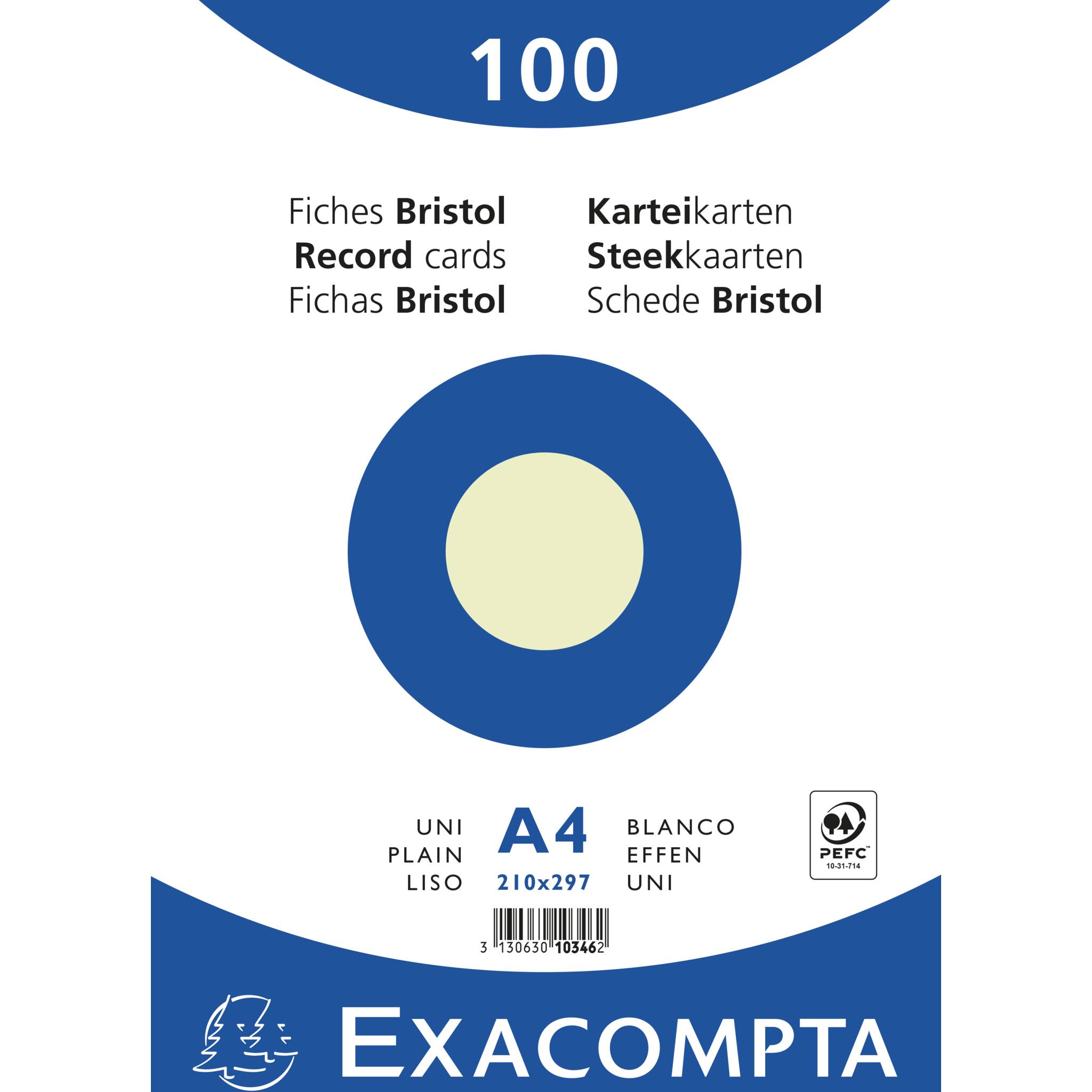 Exacompta 10x Karteikarten A4 blanko, 100 Stück eingeschweißt - Grün - 10346E
