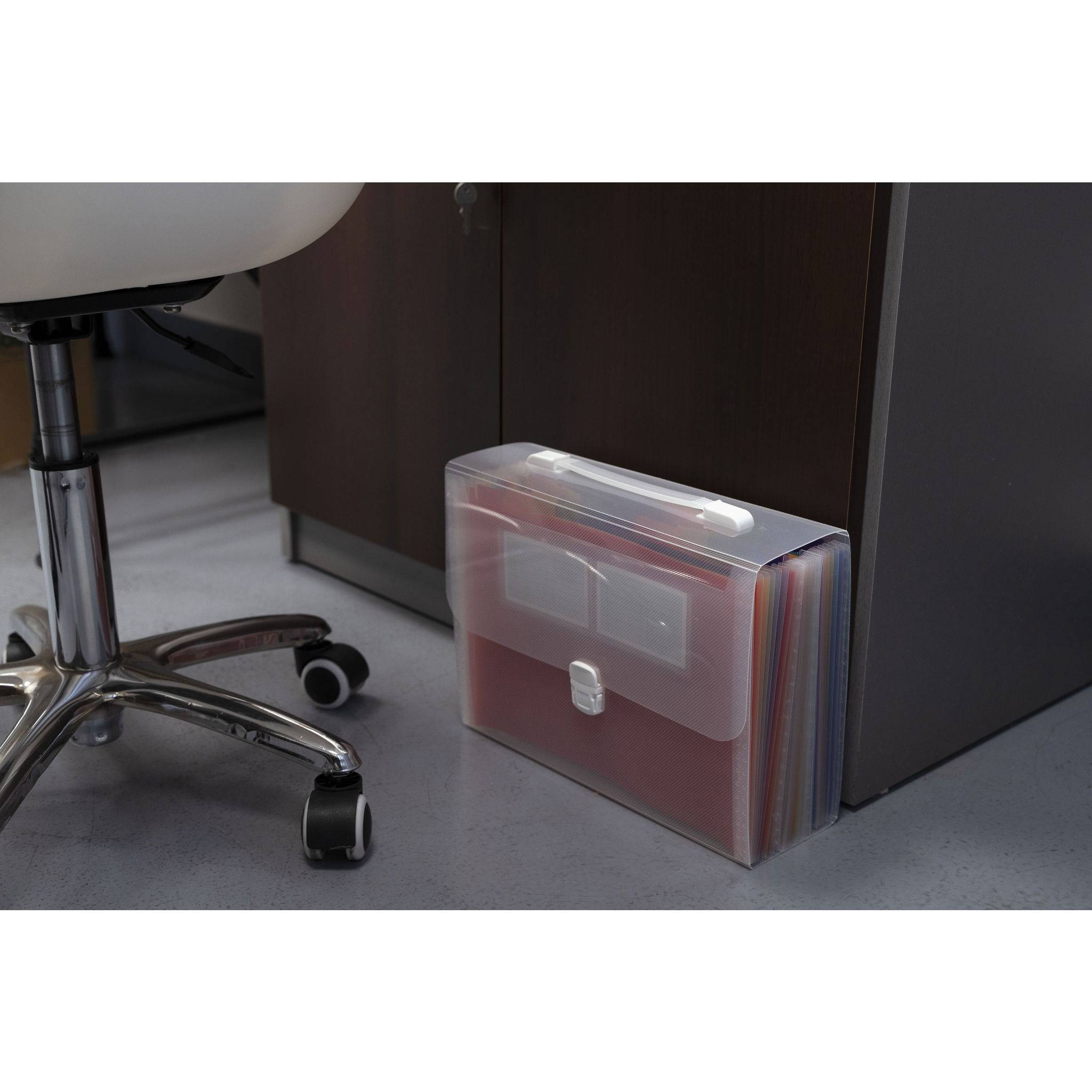 Exacompta 4x Fächermappe + Griff, 24 Fächer, für A, Crystal, Kristall, 55698E