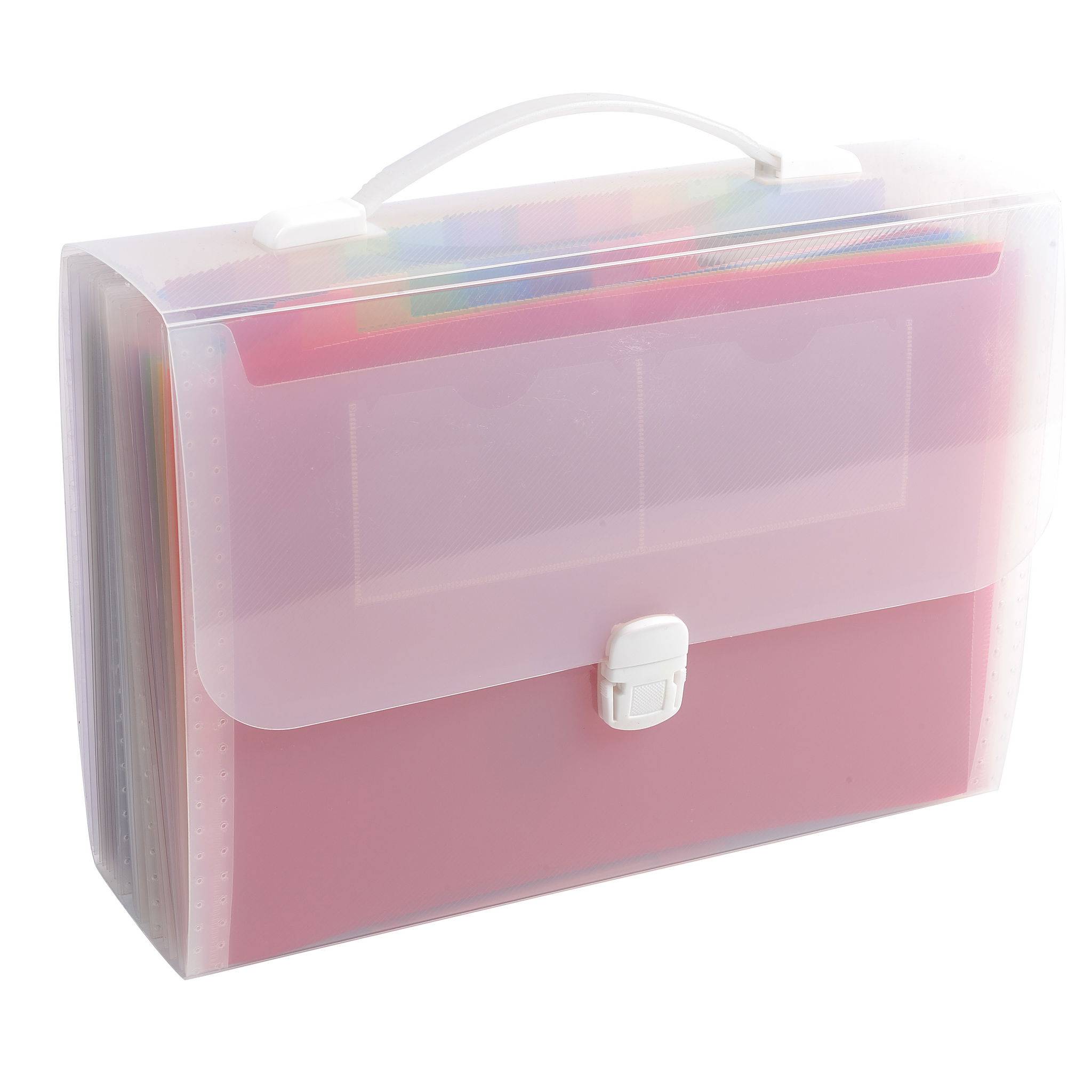 Exacompta 4x Fächermappe + Griff, 24 Fächer, für A, Crystal, Kristall, 55698E