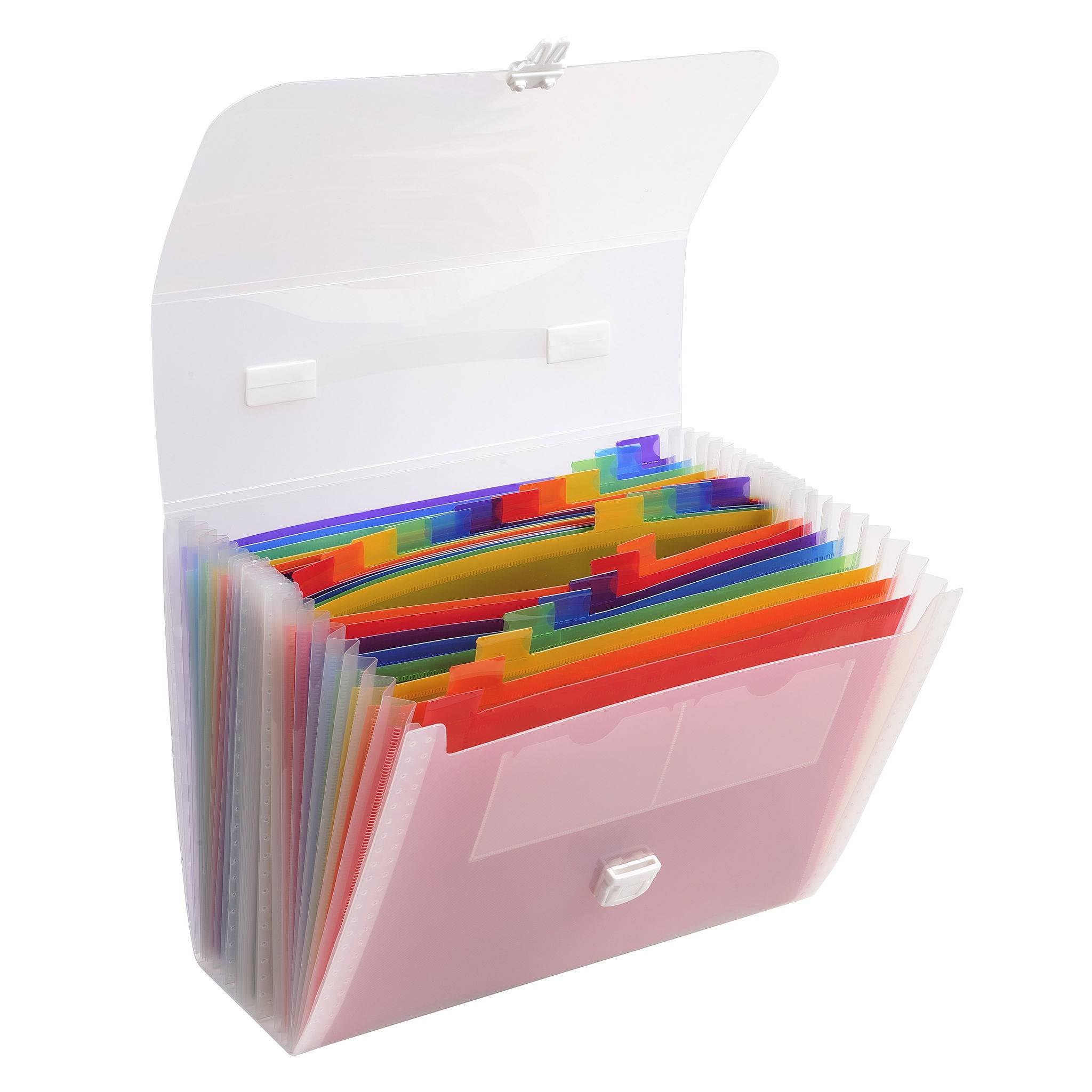 Exacompta 4x Fächermappe + Griff, 24 Fächer, für A, Crystal, Kristall, 55698E