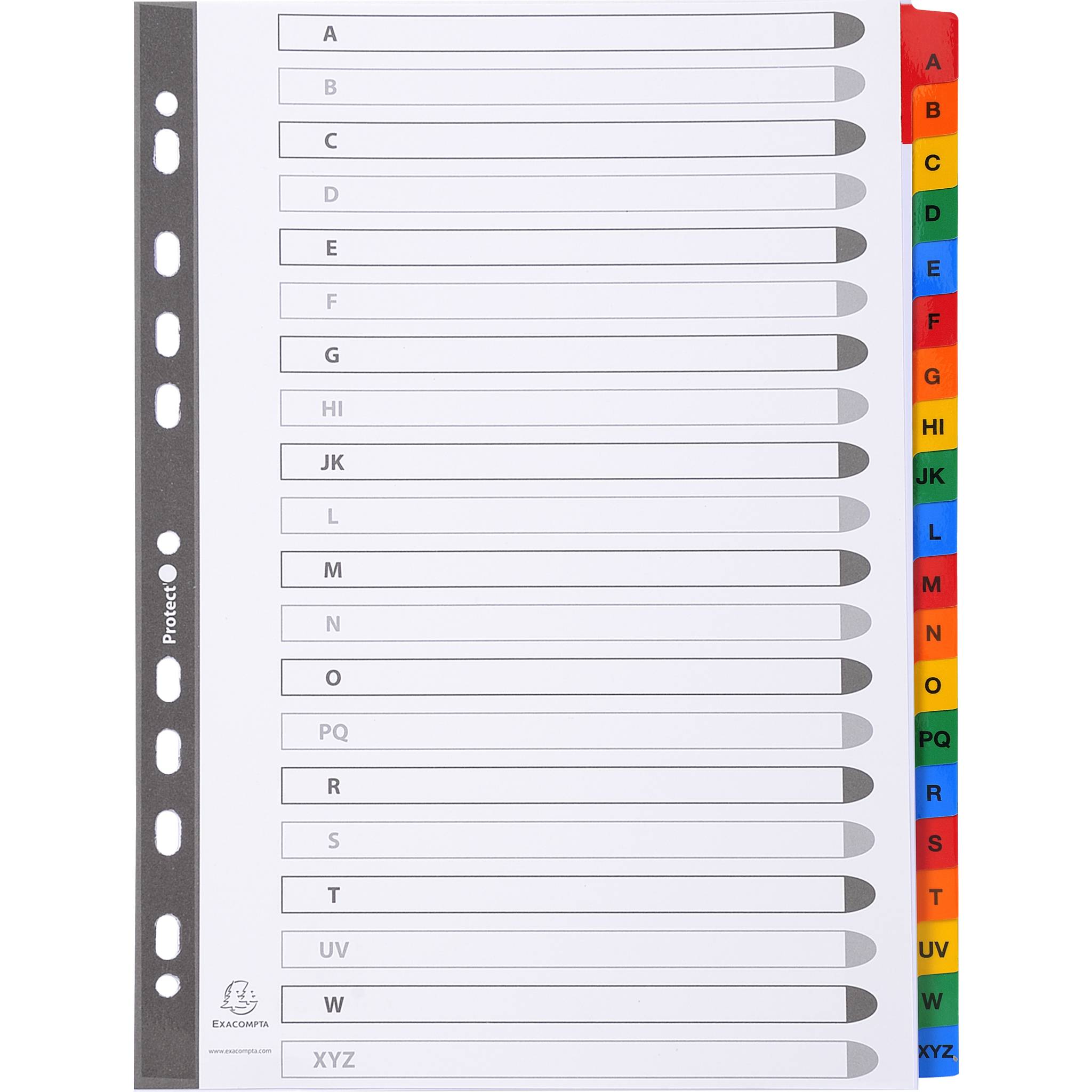 Exacompta 10x Register numerisch Karton 160g/qm 20 Taben A-Z A4 Weiß 1111E