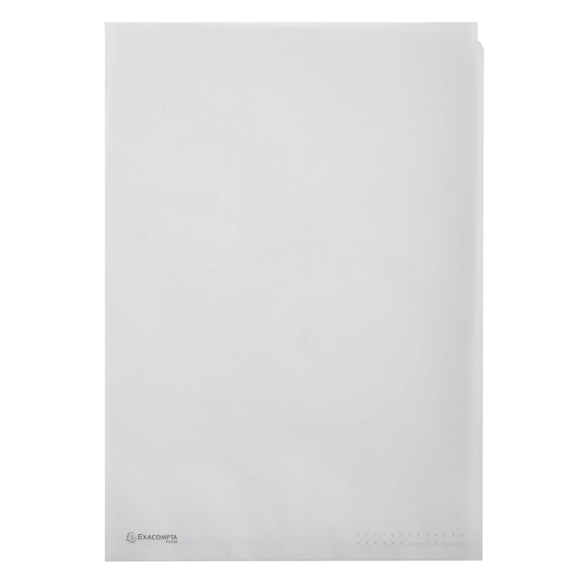 Exacompta 10x Pack 50 Aktensichthüllen A4 Papier 110g/m2 Transparent weiß 50850E