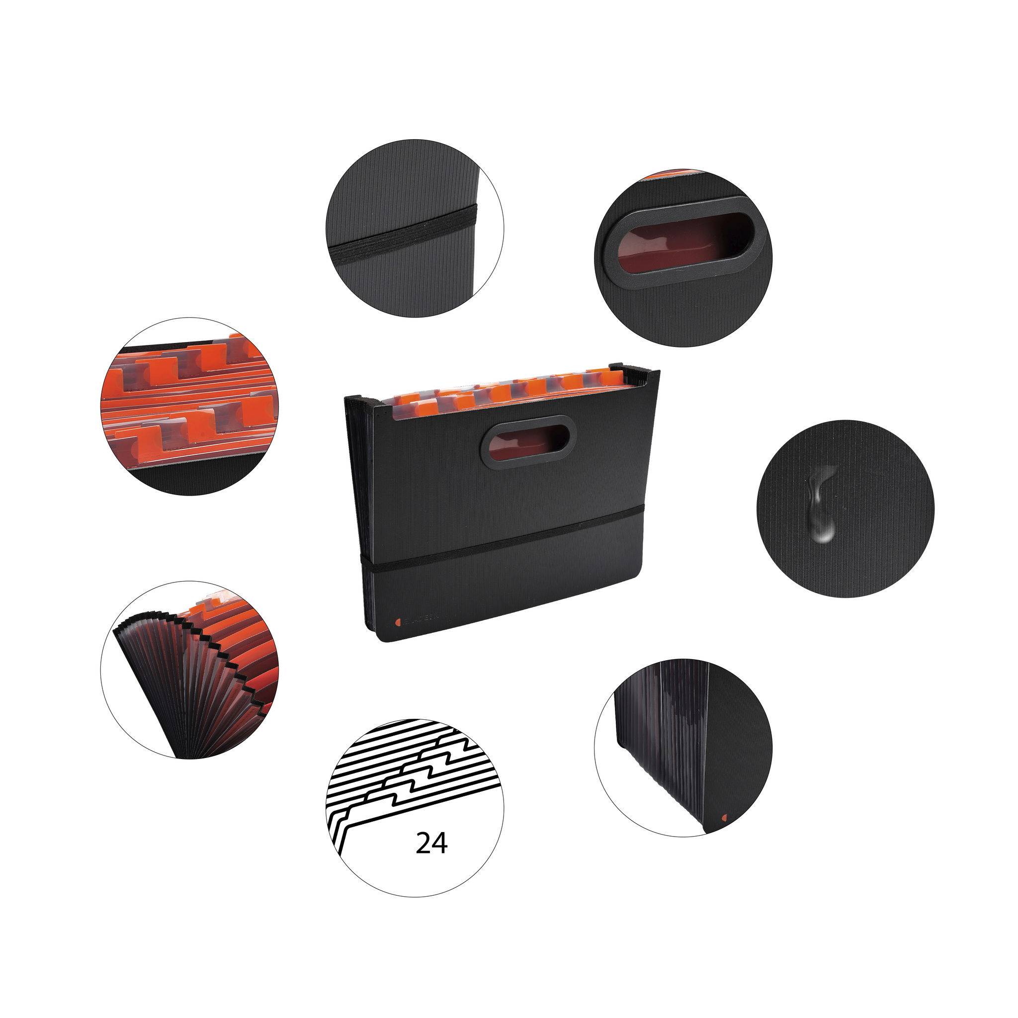 Exacompta 4x Fächermappe dehnbar 24 Fächer Exadesk Exactive A4 Schwarz 58934E