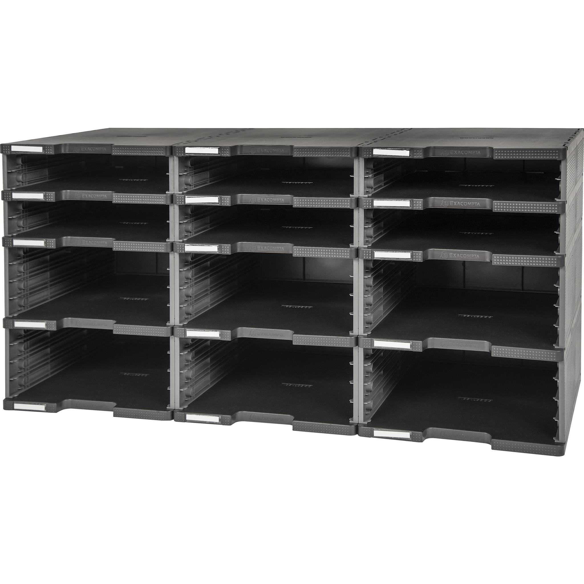 Exacompta MODULODOC, 12 Fächer ohne Schubladen, EcoBlack - Dunkelgrau - 385714D