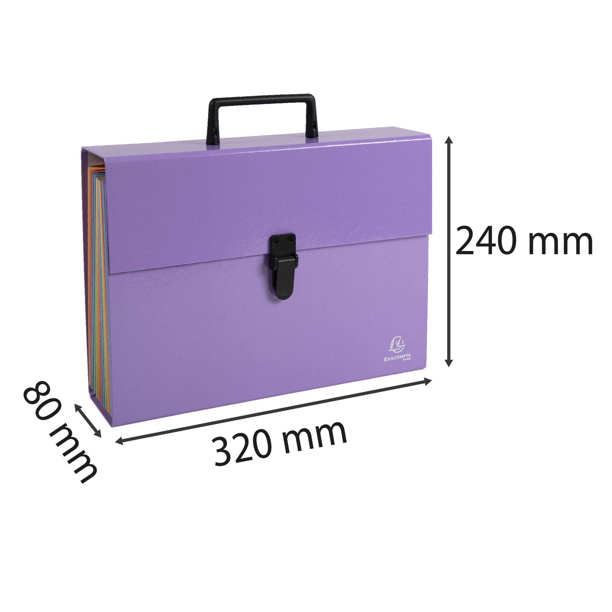 Exacompta 4x Fächermappe mit Griff, 18 Fächer, Aquarel - Malve - 56765E