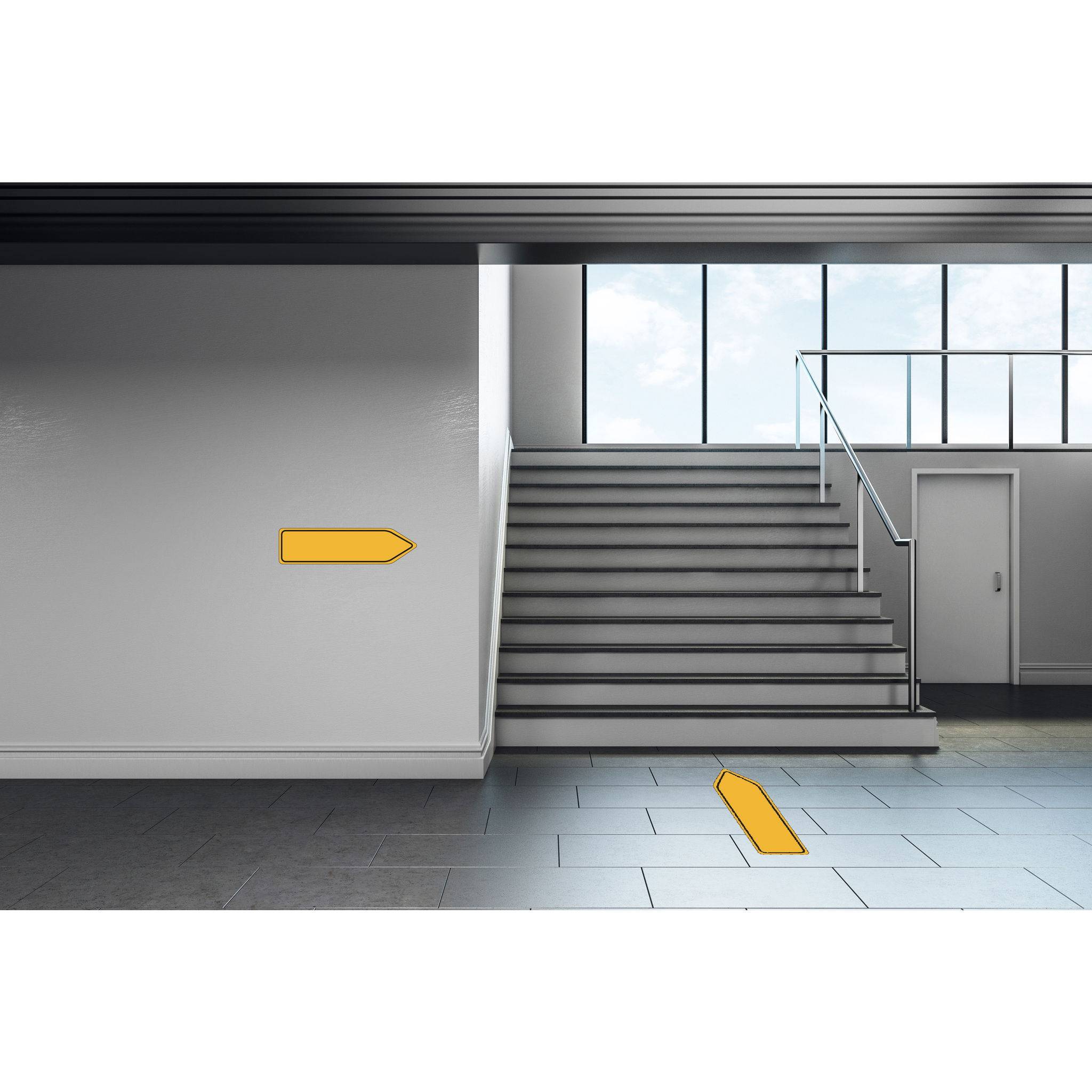 Exacompta Hinweisschild Weitergehen PVC selbstklebend 100 cm Gelb 67026E