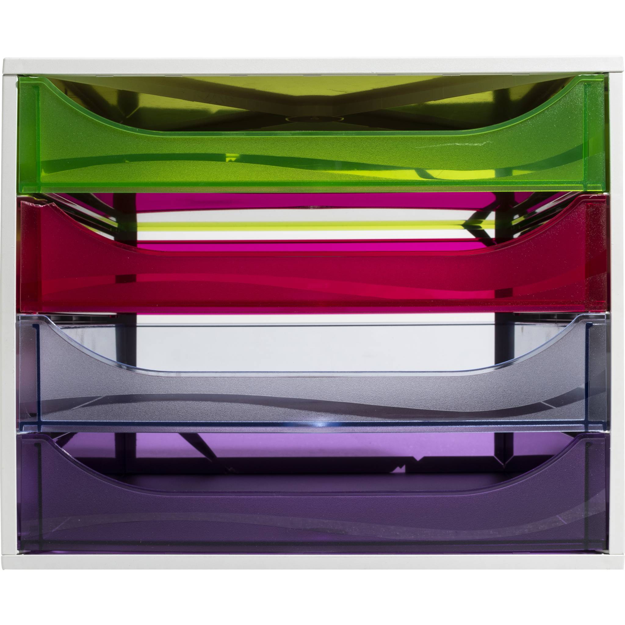 Exacompta ECOBOX Schubladenbox mit 4 Schubladen - Regenbogen - 228699D