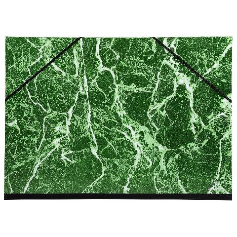 Exacompta 10x Zeichenmappe + Gummizug A3 marmoriert lackiert 32x45cm Grün 632E