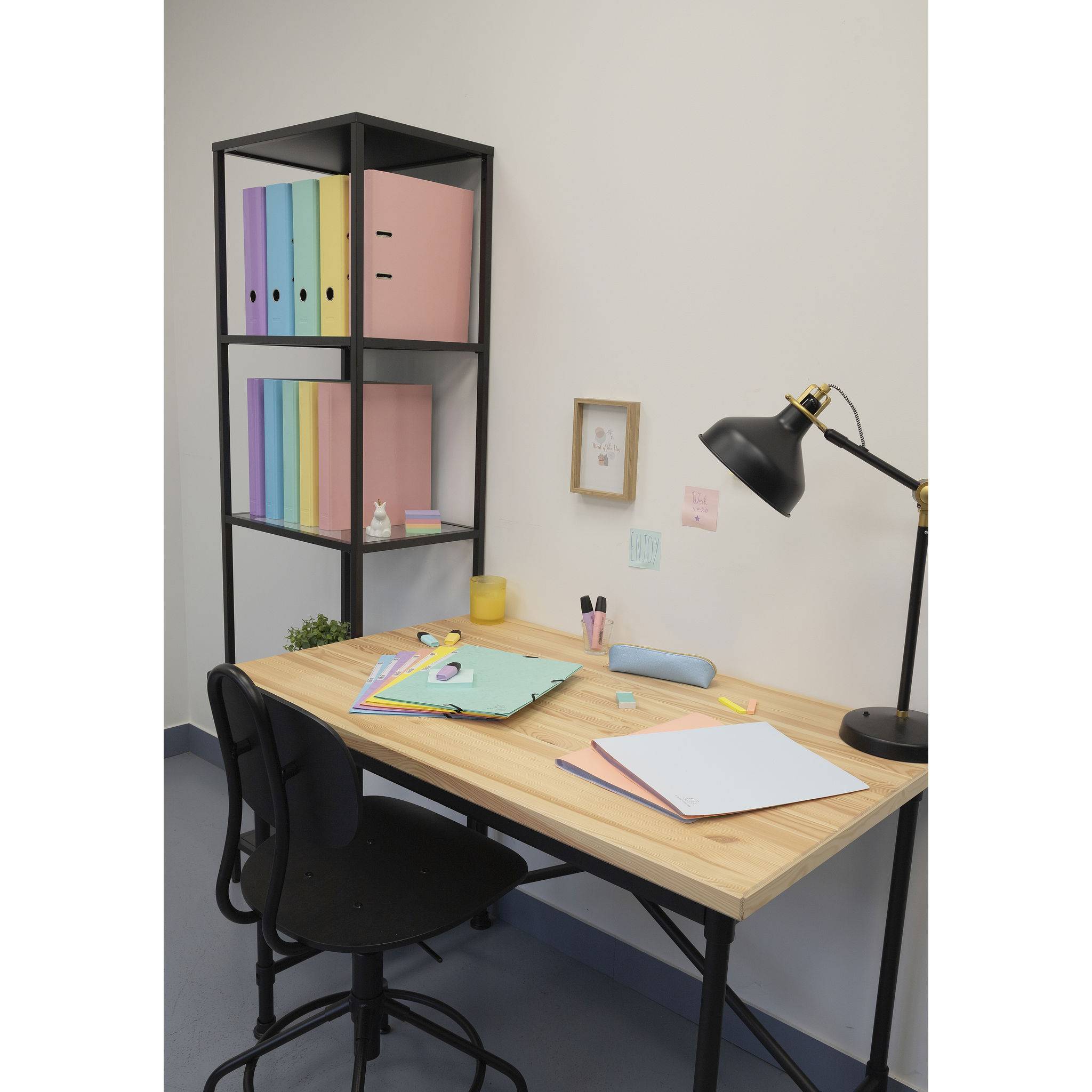 Exacompta 10x Ringbuch A4, 4 Ringe in D-Form 25mm, Aquarel - Malve - 51565E