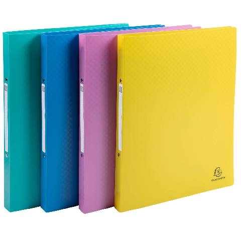 Exacompta 20x Ringbuch A4 Polypropylen + 2 Ringen 15mm, Young, sortiert, 54190E