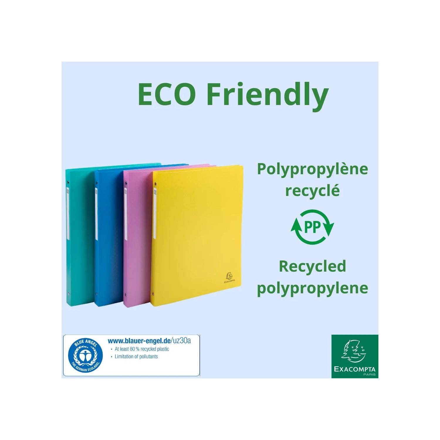 Exacompta 20x Ringbuch A4 Polypropylen + 2 Ringen 15mm, Young, sortiert, 54190E