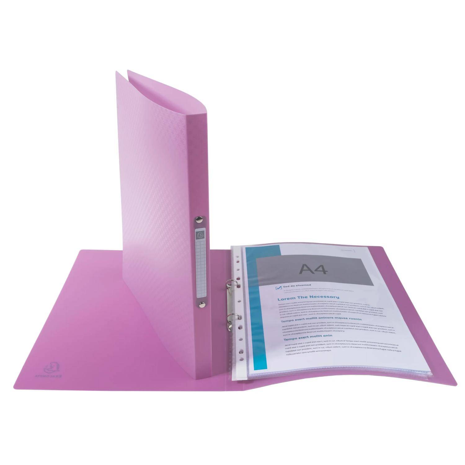 Exacompta 20x Ringbuch A4 Polypropylen + 2 Ringen 15mm, Young, sortiert, 54190E