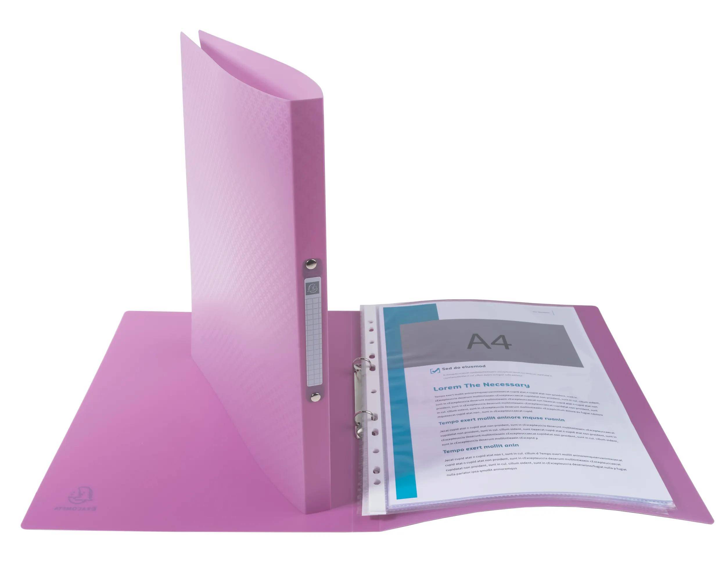 Exacompta 20x Ringbuch A4 Polypropylen + 2 Ringen 15mm, Young, sortiert, 54190E