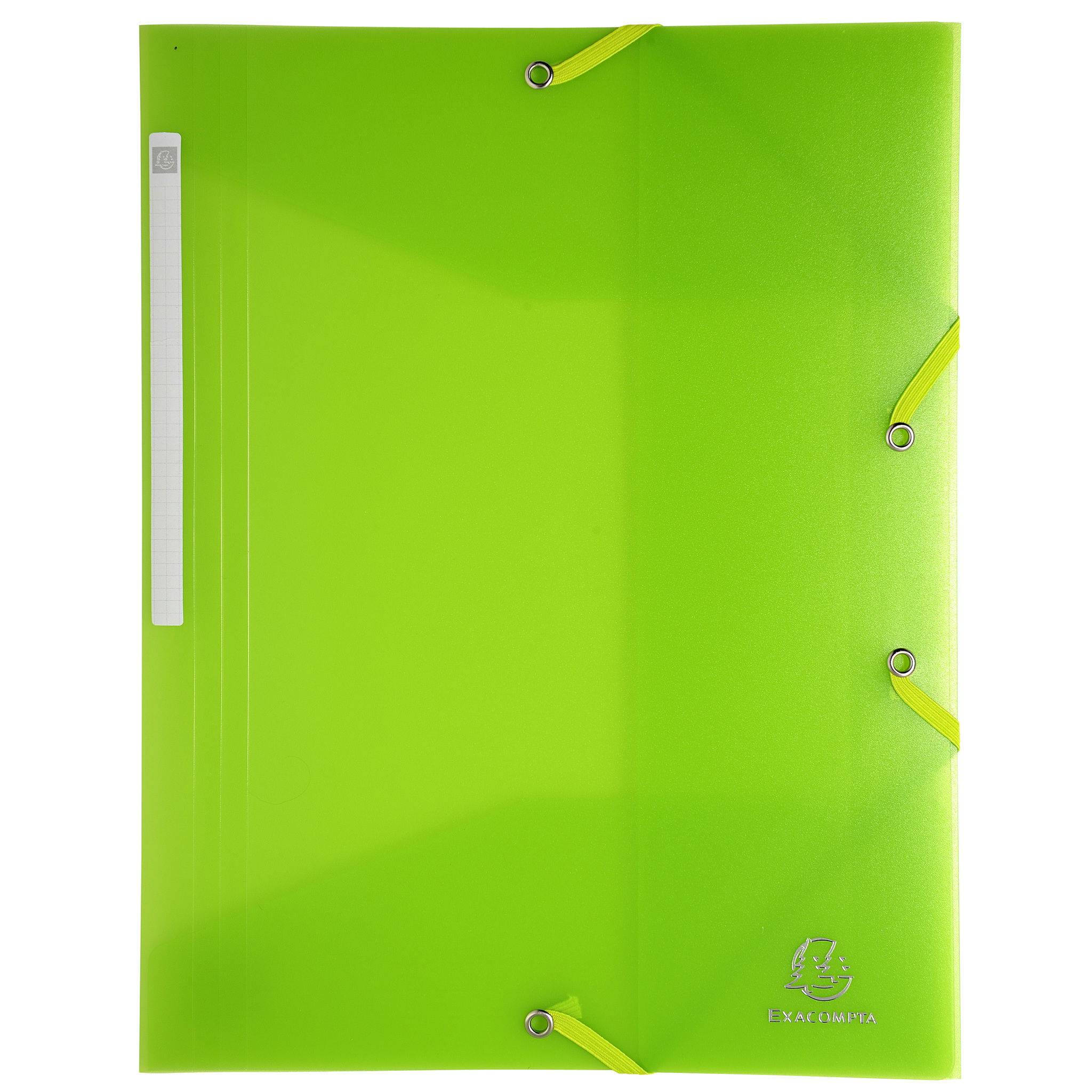 Exacompta 25x Sammelmappe + 3 Klappen, Gummizug PP , 12x16cm, sortiert, 50889E